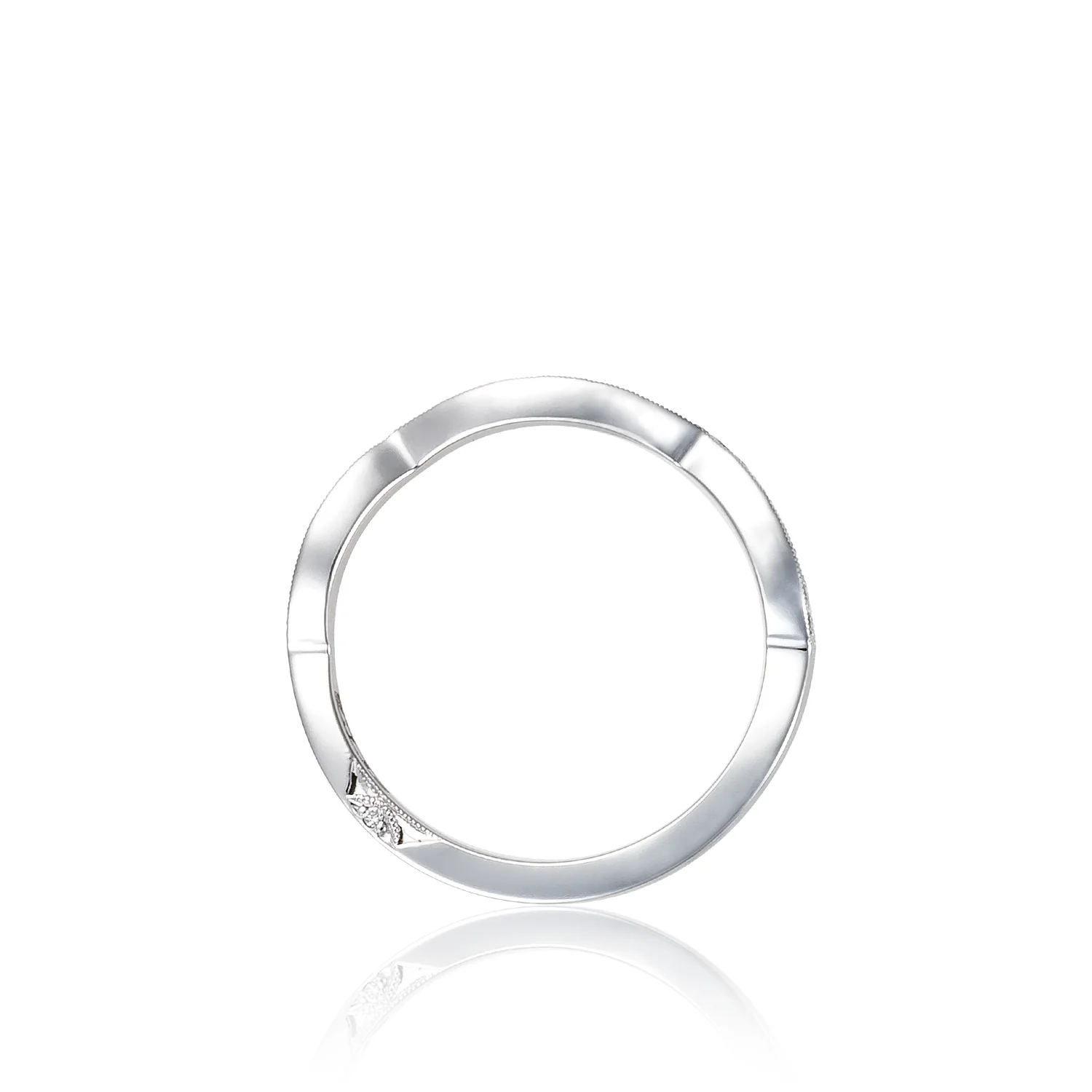 Tacori 18k White Gold Ribbon Diamond Wedding Band (0.14 CTW) - Image 2