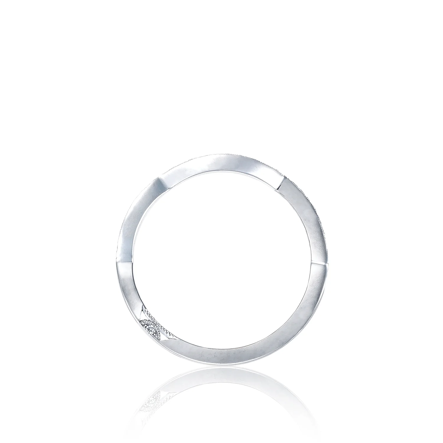 Tacori 18k White Gold Ribbon Diamond Wedding Band (0.15 CTW) - Image 2