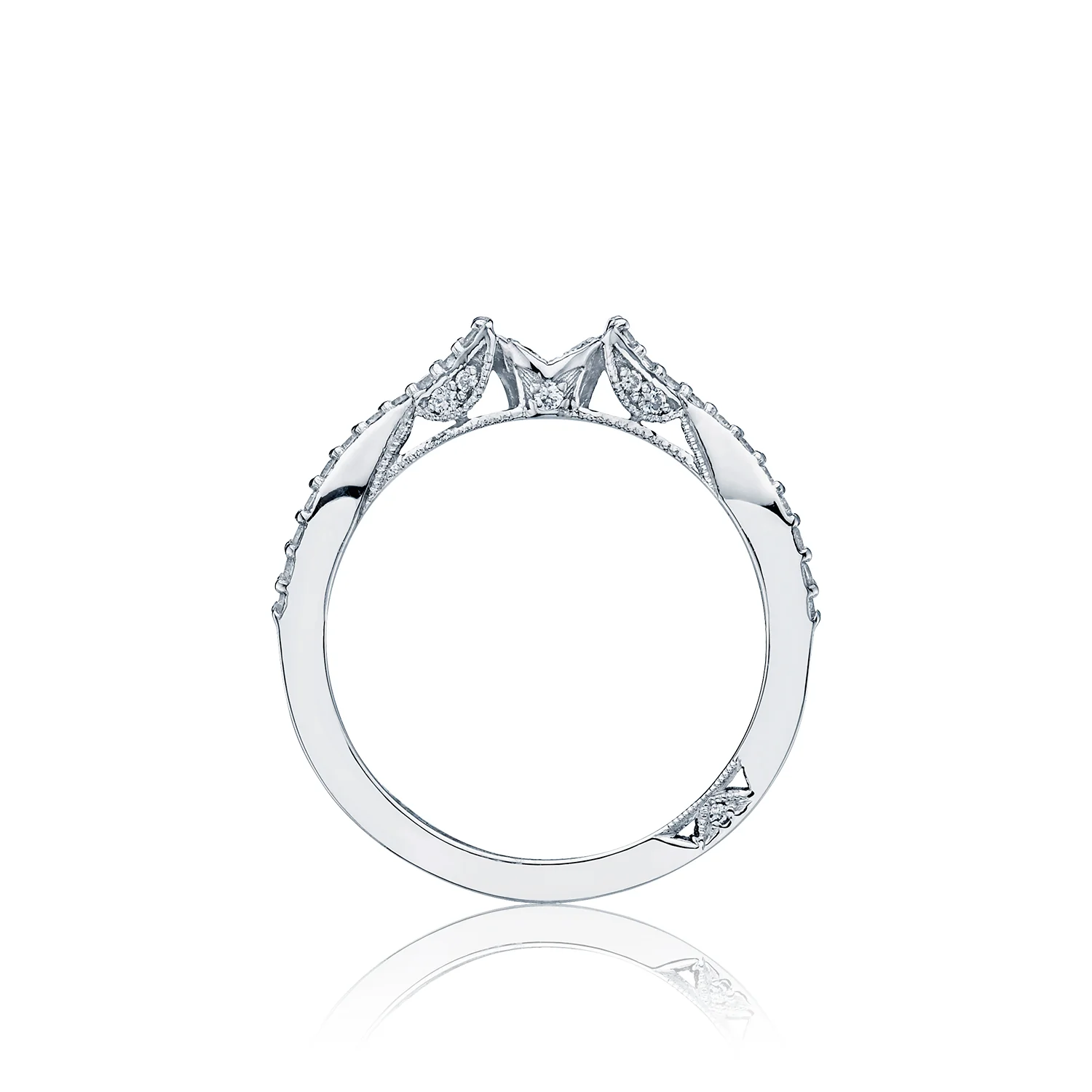 Tacori 18k White Gold Ribbon Diamond Wedding Band (0.18 CTW) - Image 2