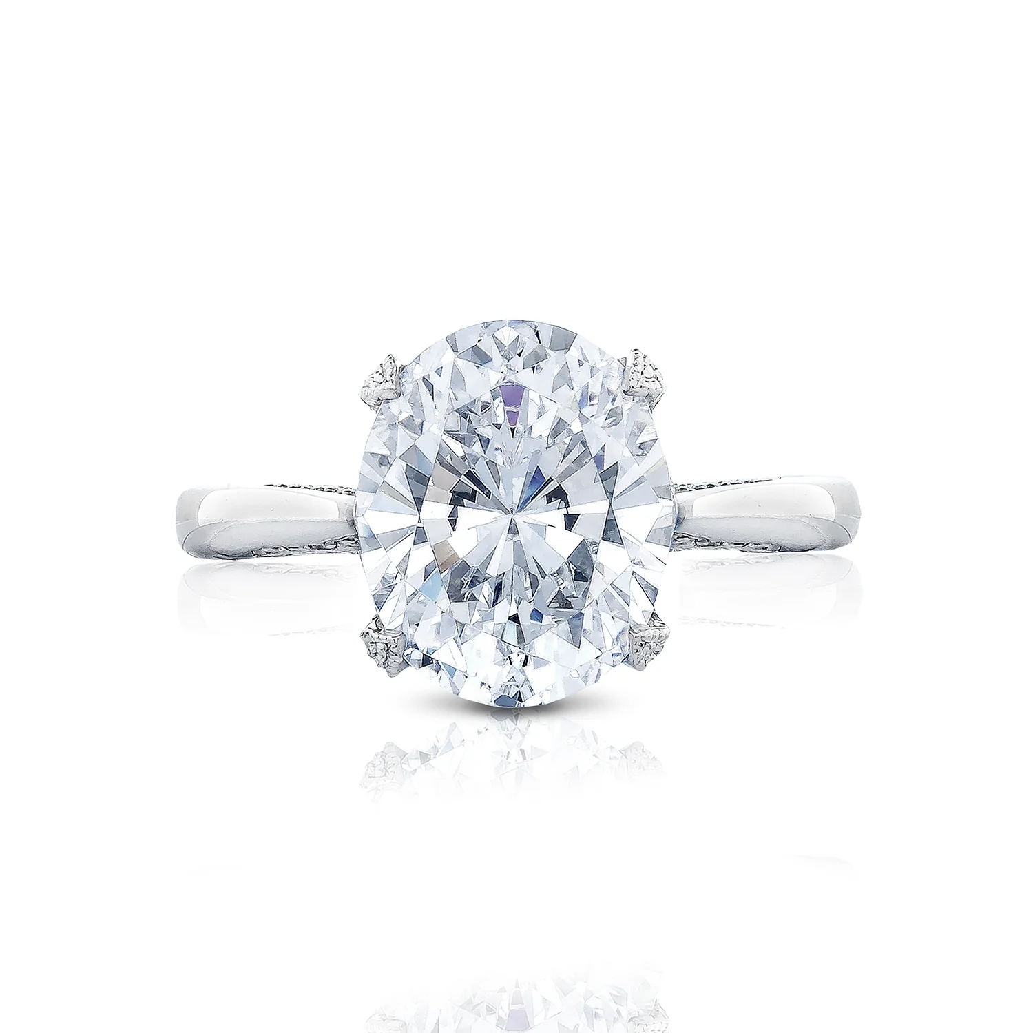 Tacori Platinum RoyalT Oval Diamond Engagement Ring Setting (0.22 CTW)