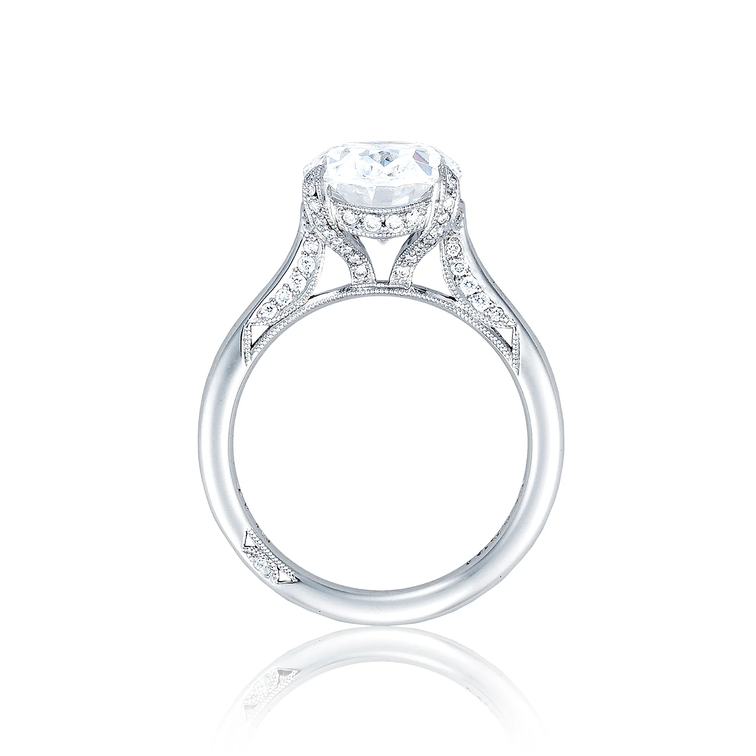 Tacori Platinum RoyalT Oval Diamond Engagement Ring Setting (0.22 CTW) - Image 2