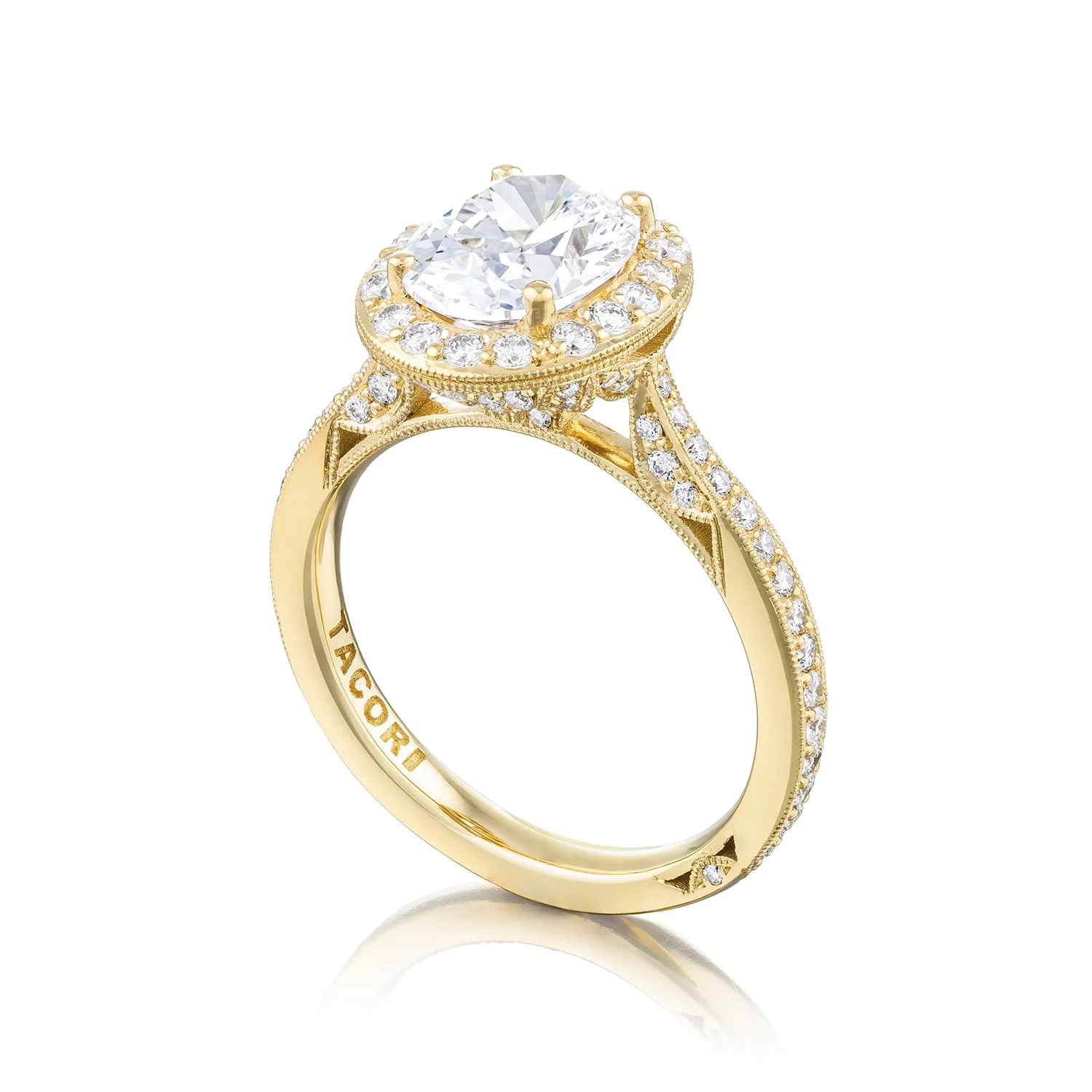 Tacori 18k Yellow Gold RoyalT Oval Diamond Engagement Ring Setting  (0.7 CTW) - Image 4