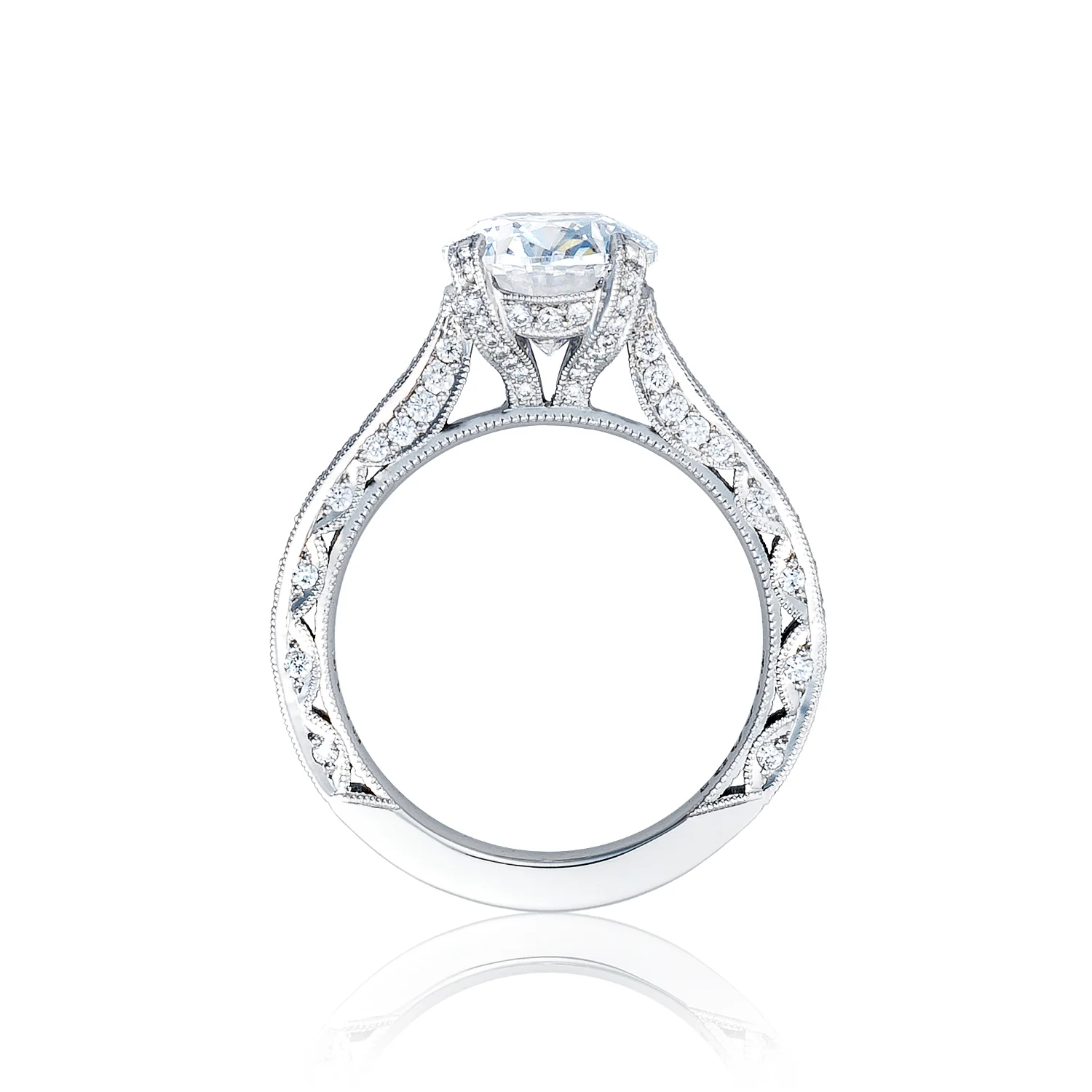 Tacori Platinum RoyalT Oval Diamond Engagement Ring Setting  (0.75 CTW) - Image 2