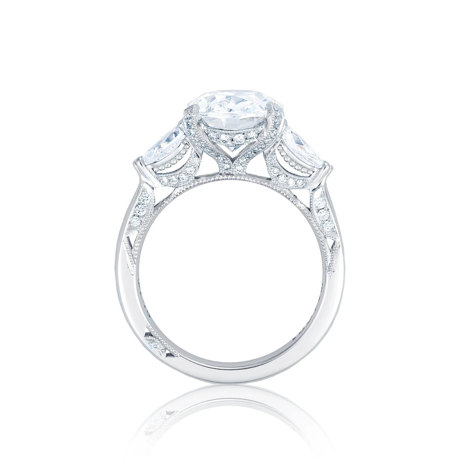 Tacori Platinum RoyalT Oval Diamond Engagement Ring Setting  (0.84 CTW) - Image 2