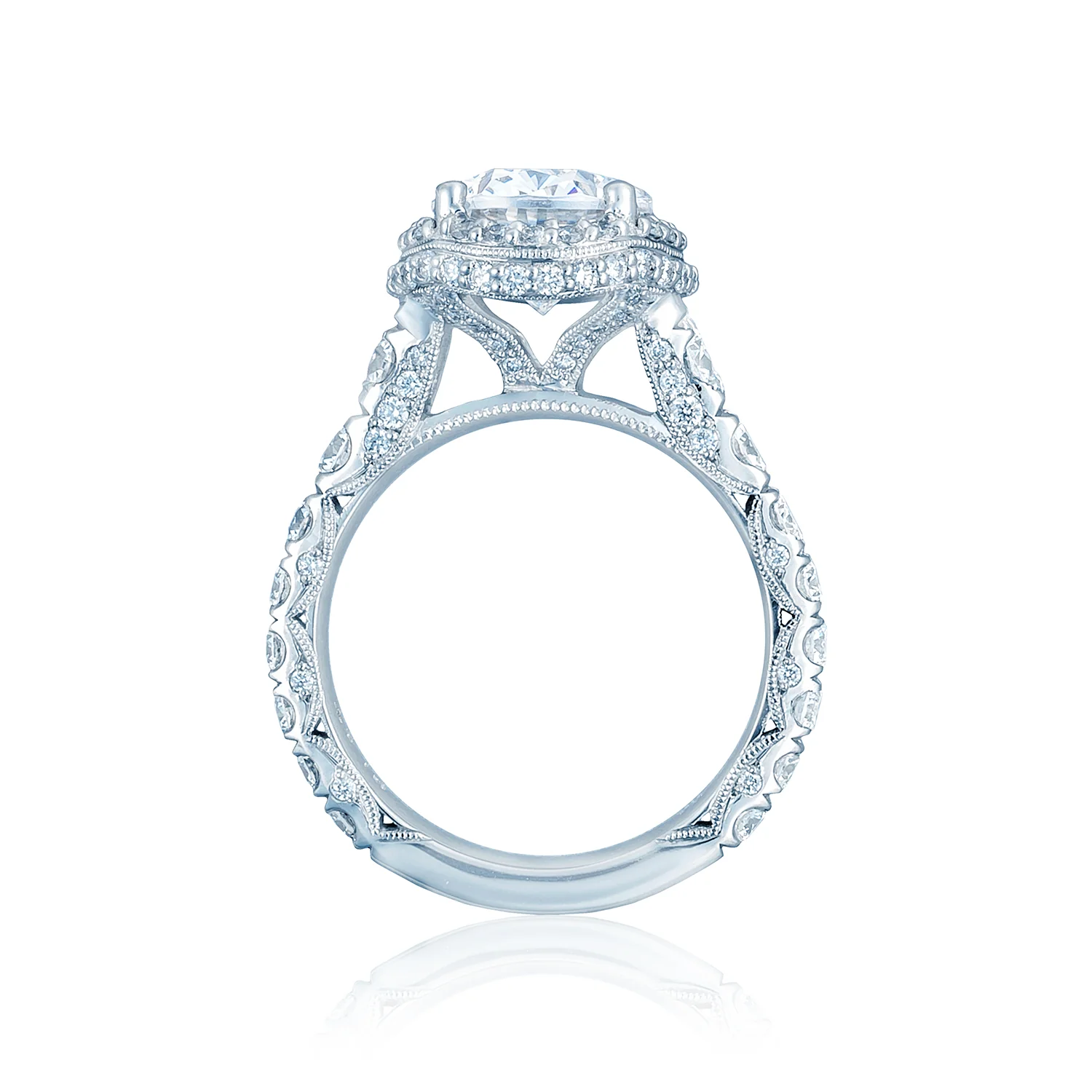 Tacori Platinum RoyalT Oval Diamond Engagement Ring Setting (1.96 CTW) - Image 2