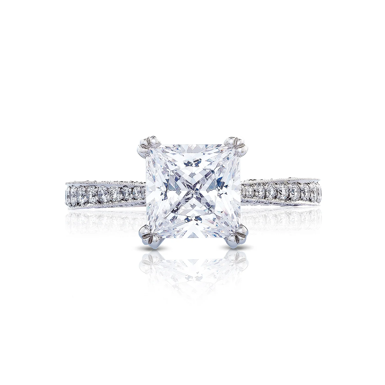 Tacori Platinum RoyalT Princess Diamond Engagement Ring Setting  (0.73 CTW)