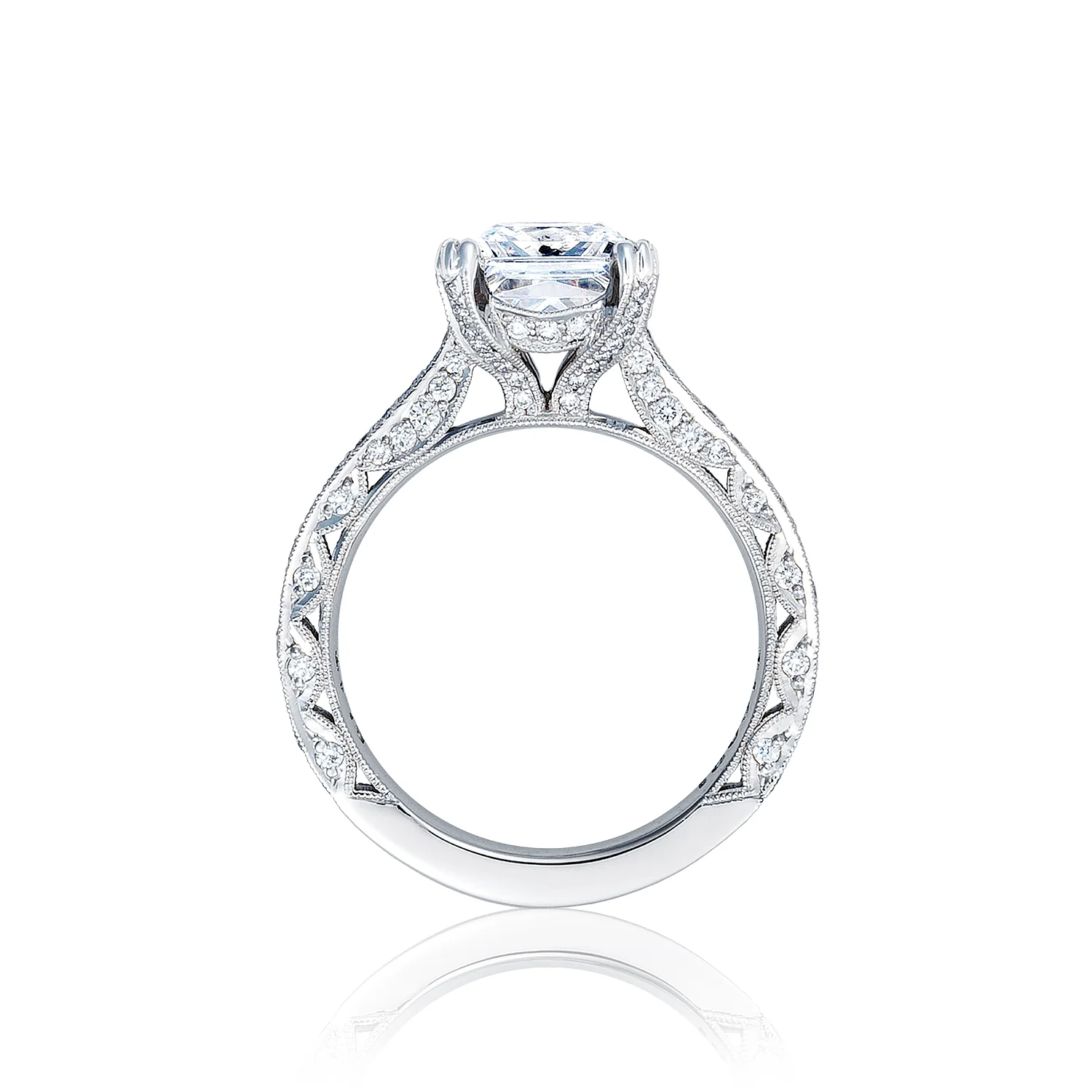 Tacori Platinum RoyalT Princess Diamond Engagement Ring Setting  (0.73 CTW) - Image 2