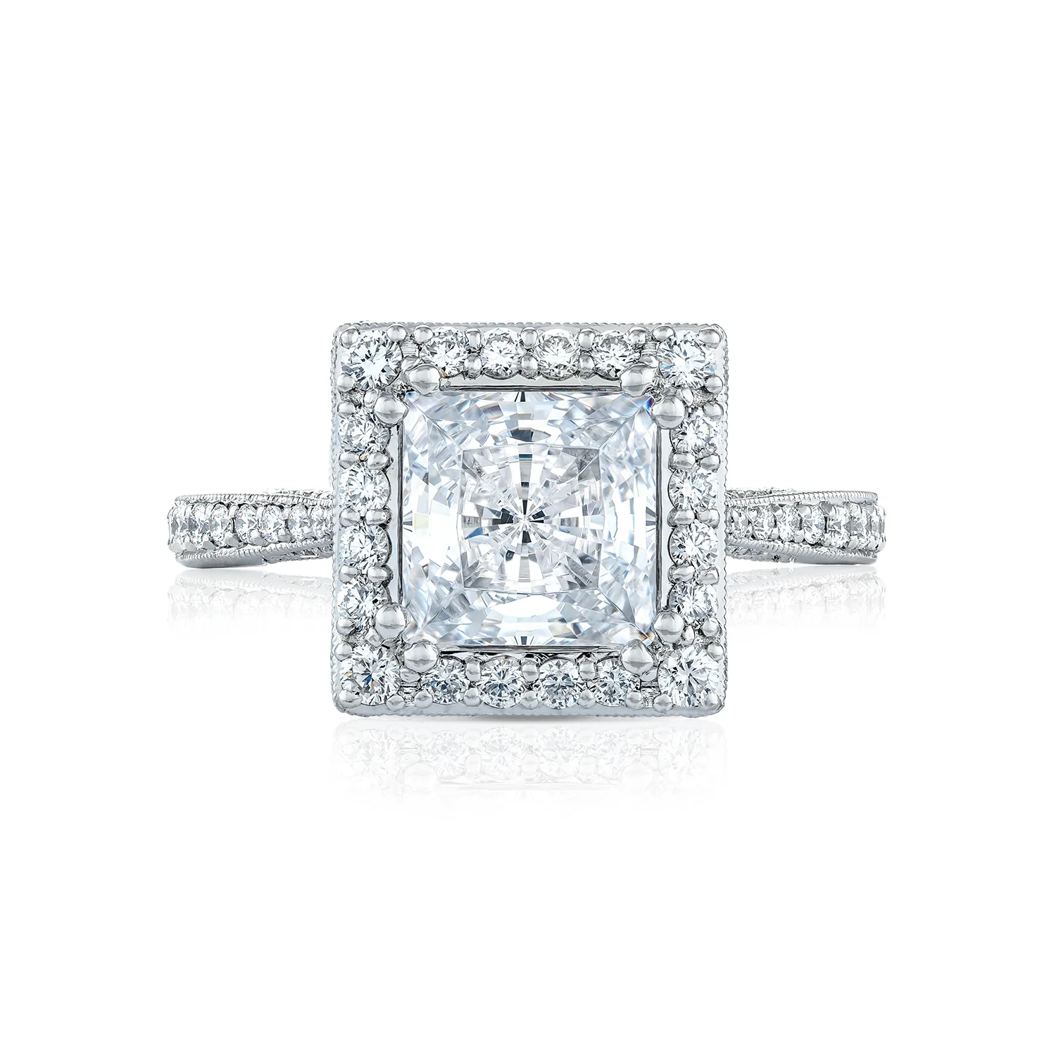 Tacori Platinum RoyalT Princess Diamond Engagement Ring Setting   (0.73 CTW)