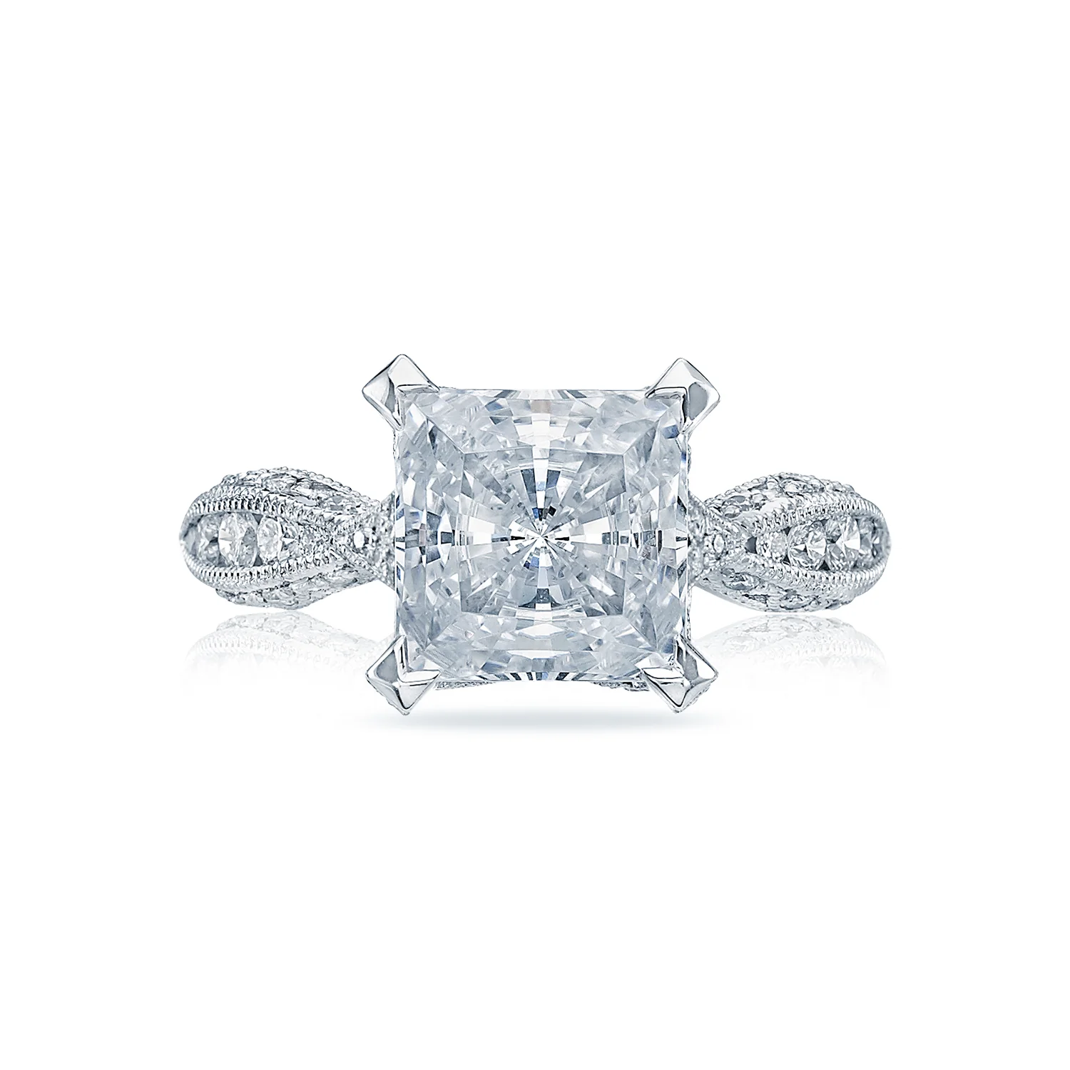Tacori Platinum RoyalT Princess Diamond Engagement Ring Setting (0.85 CTW)