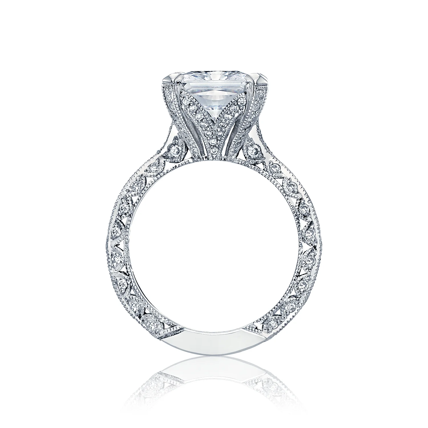 Tacori Platinum RoyalT Princess Diamond Engagement Ring Setting (0.85 CTW) - Image 2