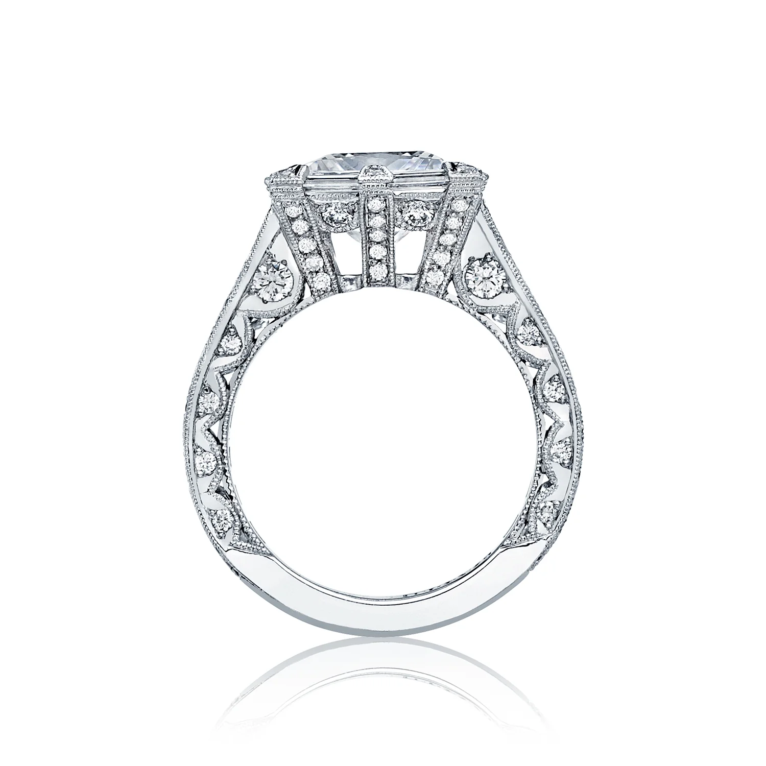 Tacori Platinum RoyalT Princess Diamond Engagement Ring Setting   (4.05 CTW) - Image 2