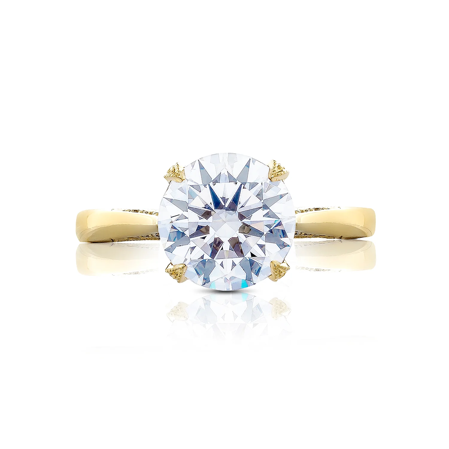Tacori 18k Yellow Gold RoyalT Round Diamond Engagement Ring Setting  (0.22 CTW)