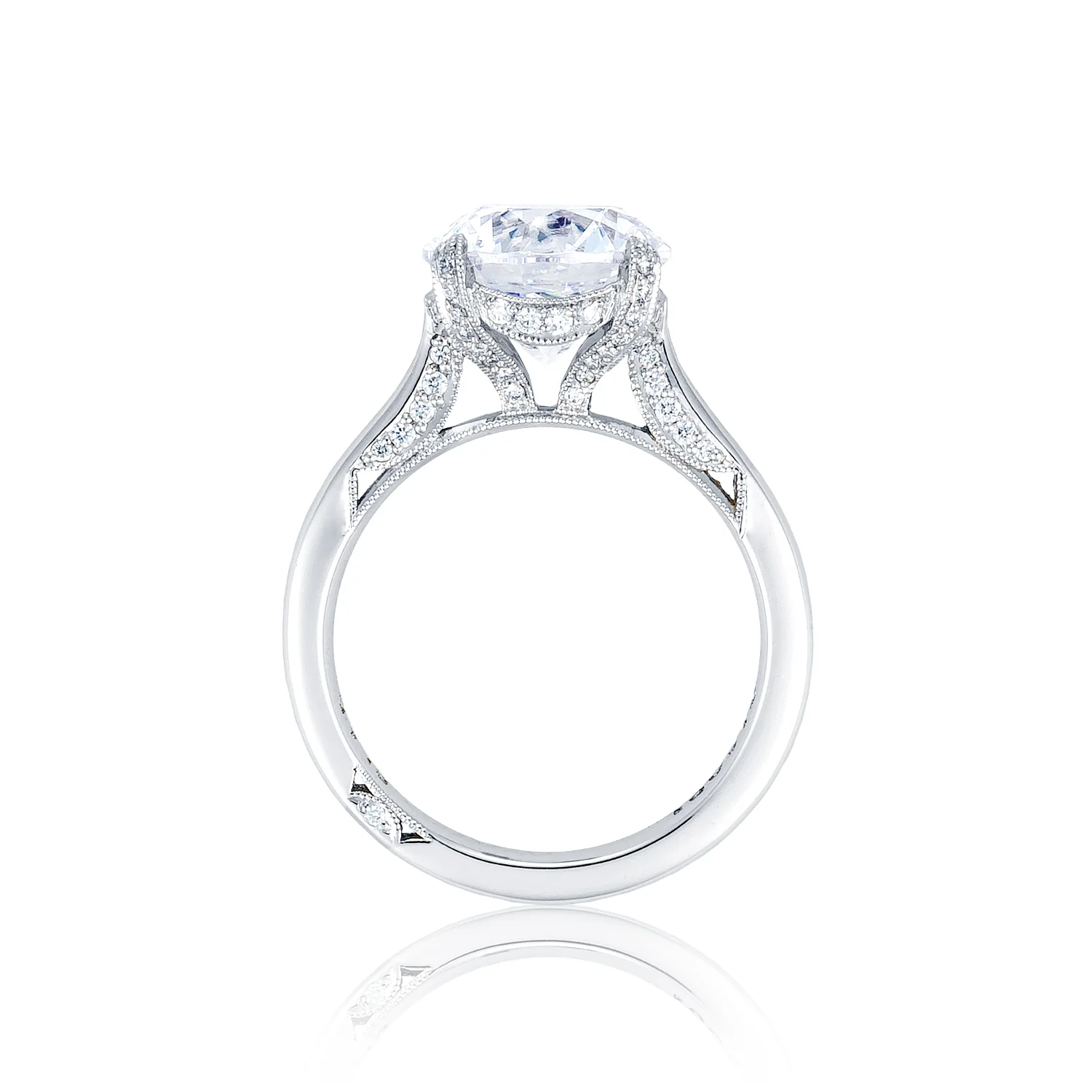 Tacori Platinum RoyalT Round Diamond Engagement Ring Setting  (0.22 CTW) - Image 2