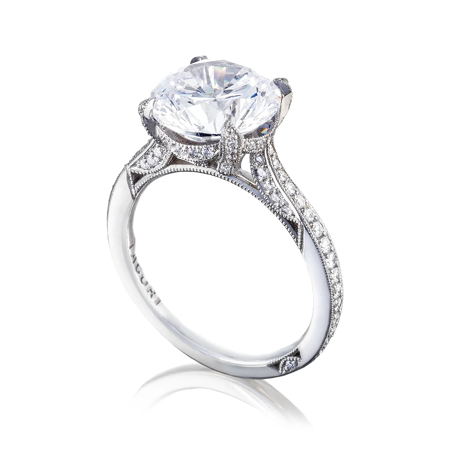 Tacori Platinum RoyalT Round Diamond Engagement Ring Setting  (0.47 CTW) - Image 3