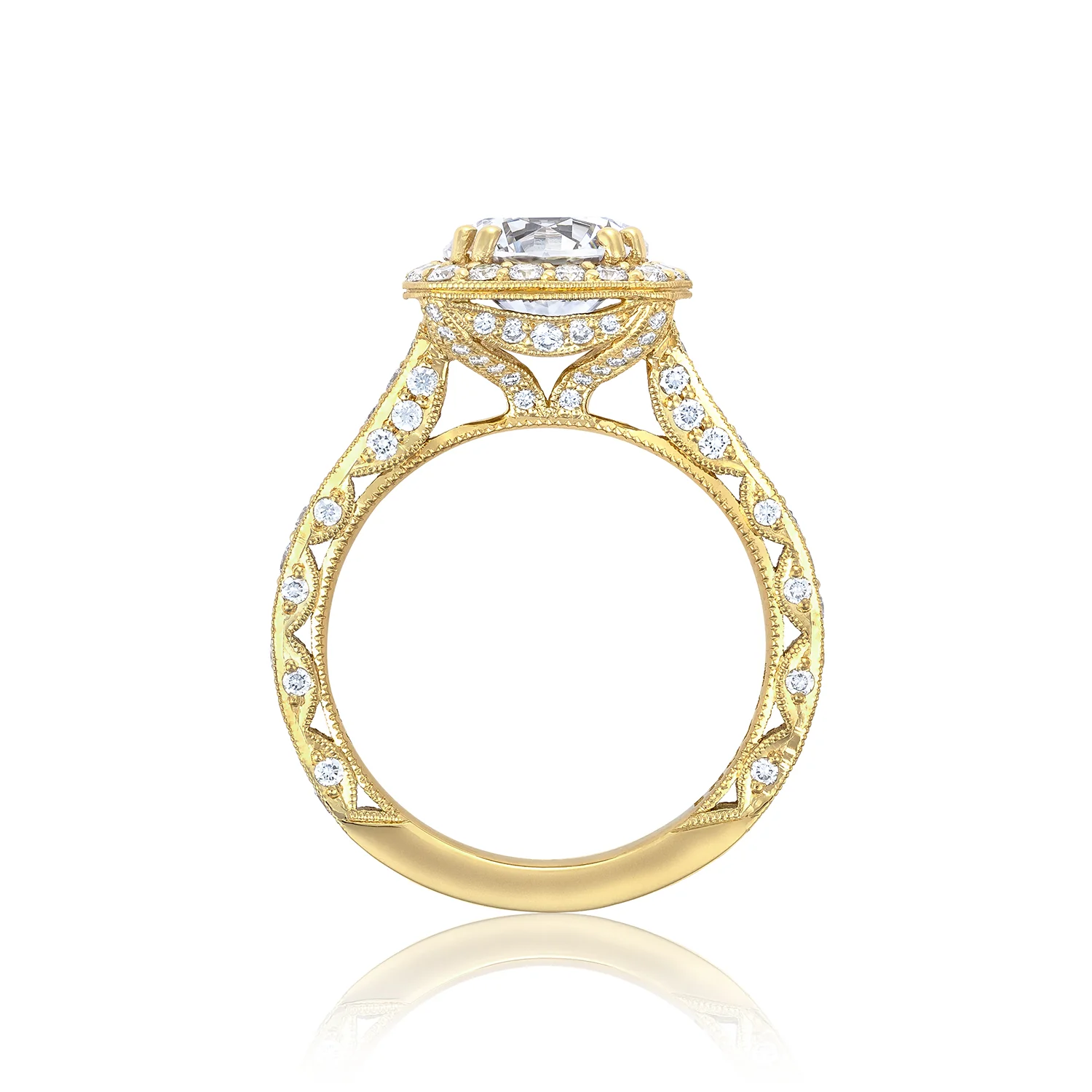 Tacori 18k Yellow Gold RoyalT Round Diamond Engagement Ring Setting (1.01 CTW) - Image 2