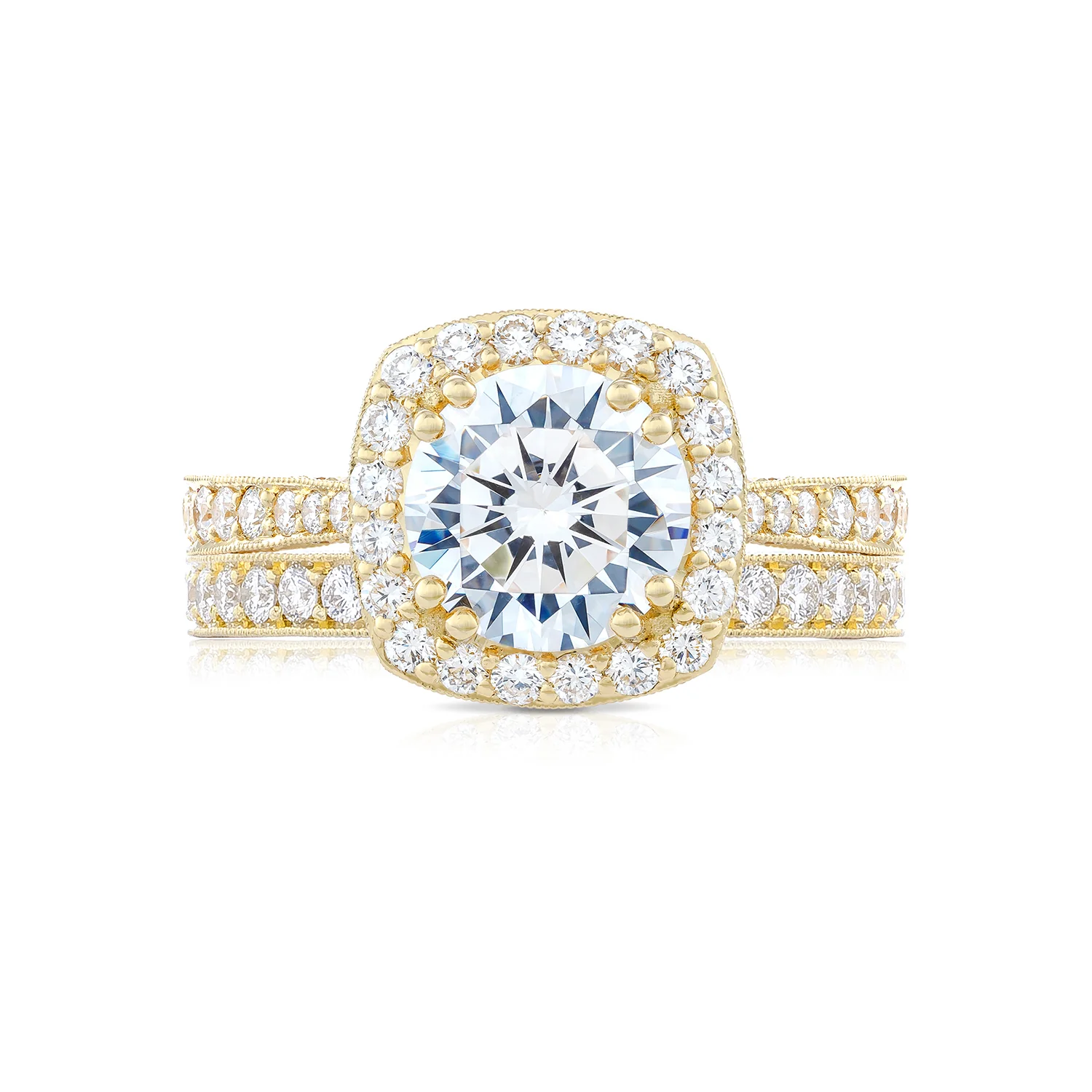 Tacori 18k Yellow Gold RoyalT Round Diamond Engagement Ring Setting (1.01 CTW) - Image 3