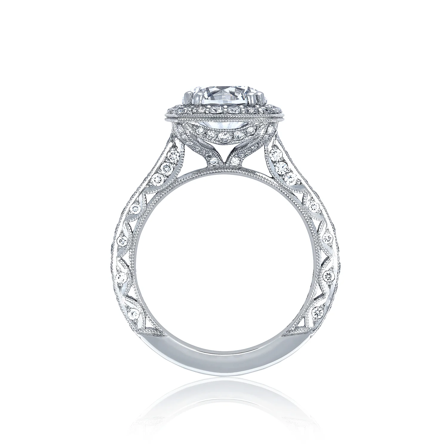 Tacori Platinum RoyalT Round Diamond Engagement Ring Setting   (1.01 CTW) - Image 2
