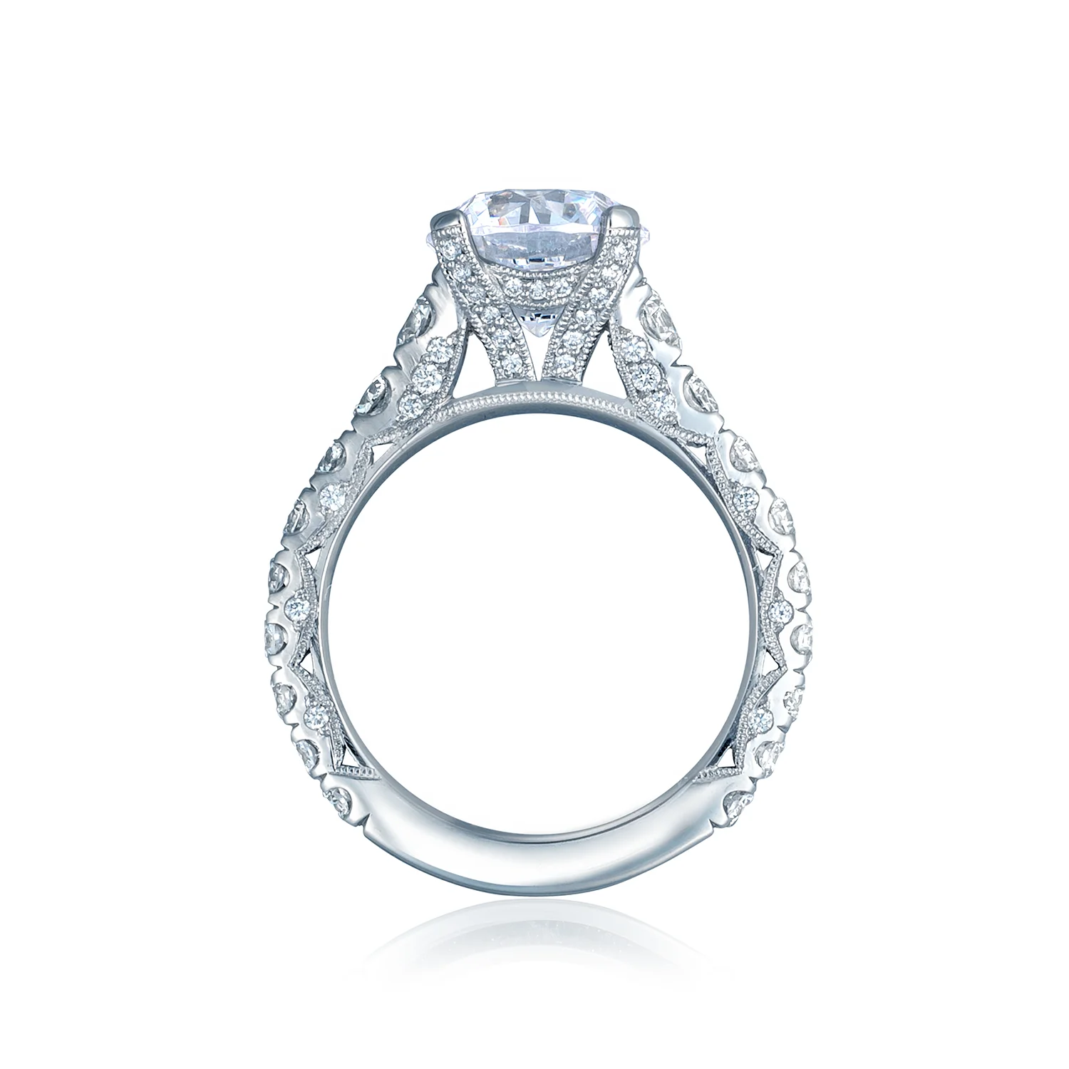 Tacori Platinum RoyalT Round Diamond Engagement Ring Setting (1.65 CTW) - Image 2