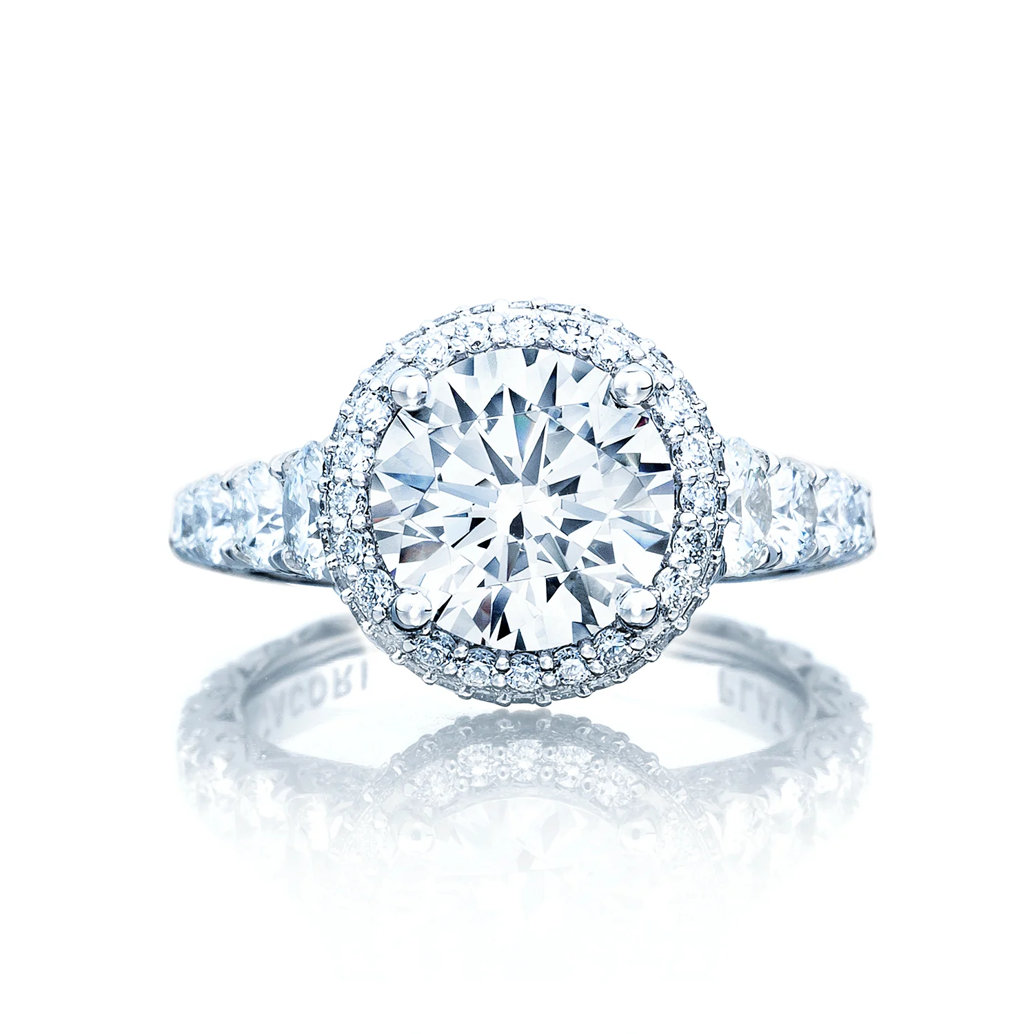 Tacori Platinum RoyalT Round Diamond Engagement Ring Setting (1.92 CTW)