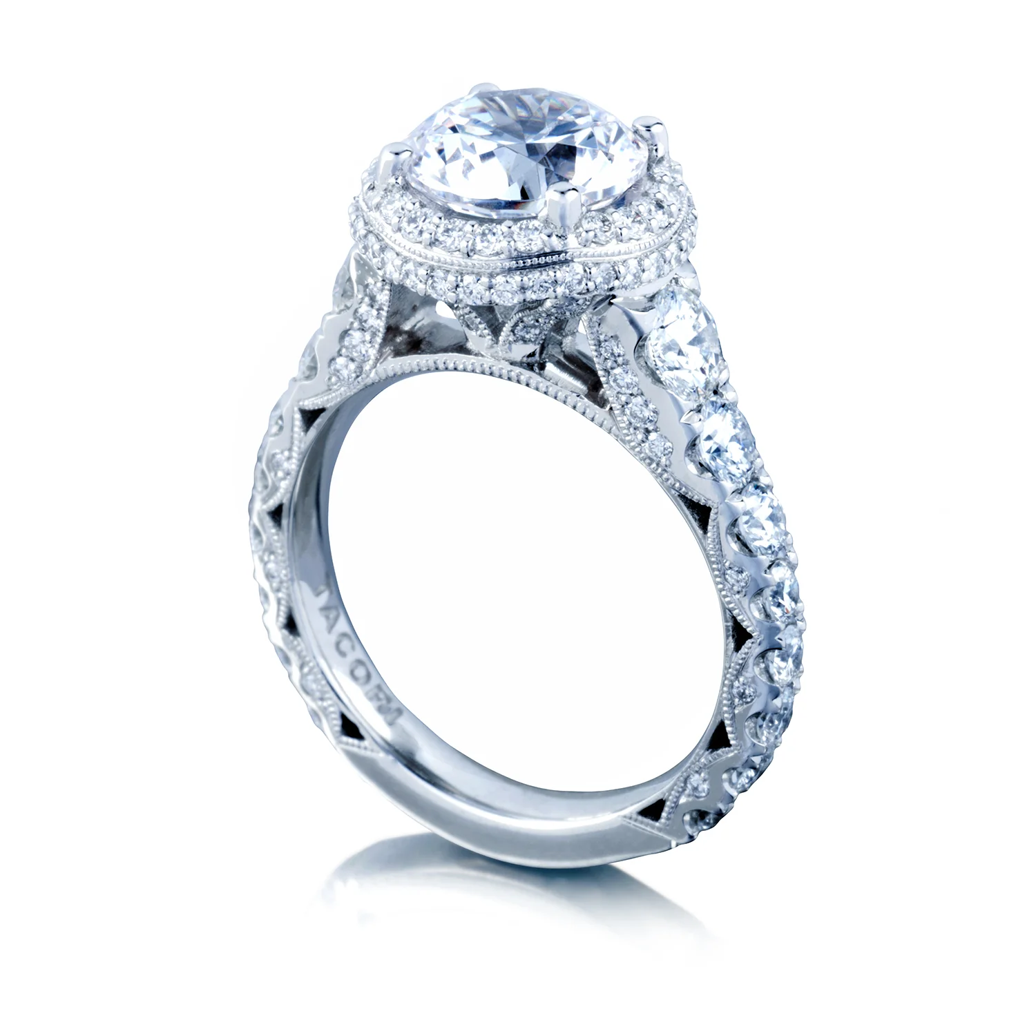 Tacori Platinum RoyalT Round Diamond Engagement Ring Setting (1.92 CTW) - Image 4