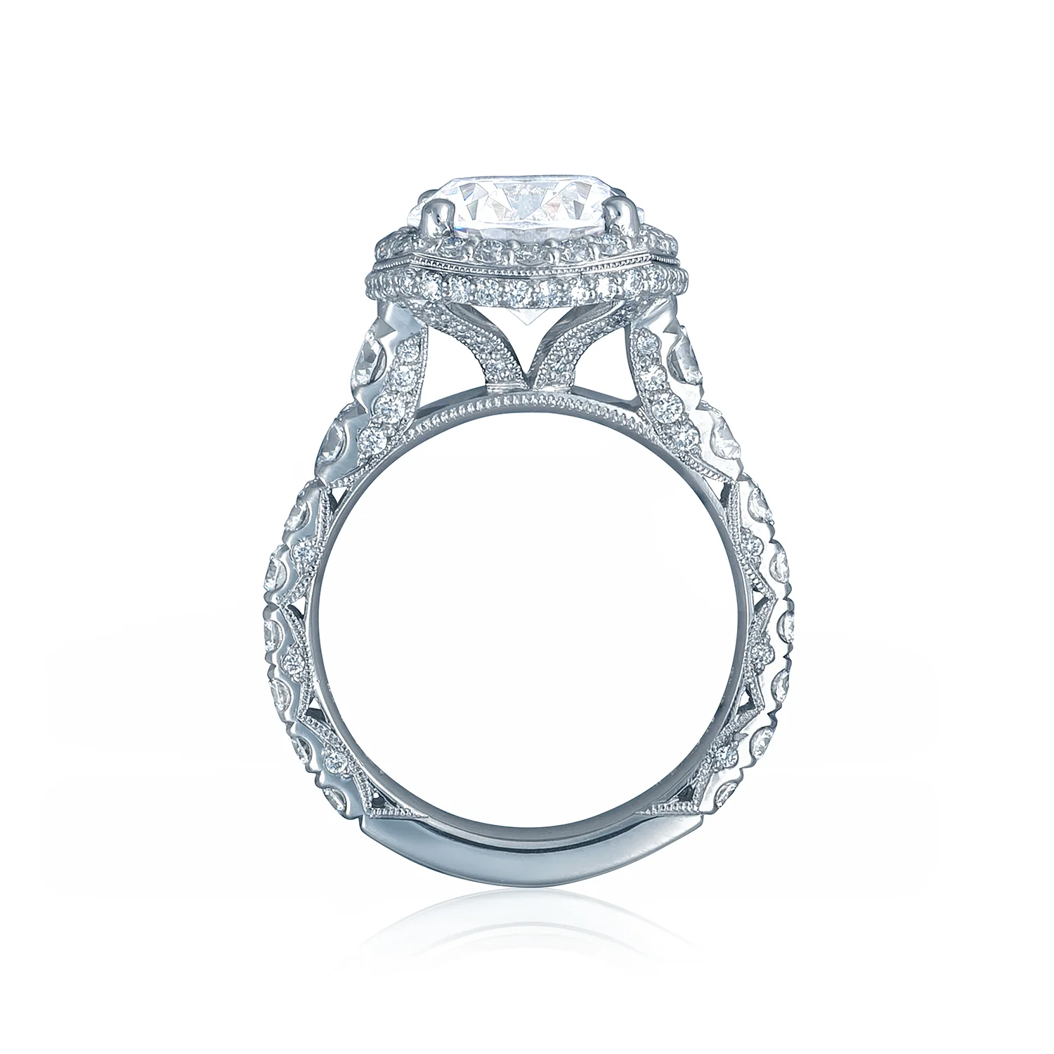 Tacori Platinum RoyalT Round Diamond Engagement Ring Setting  (2.01 CTW) - Image 2