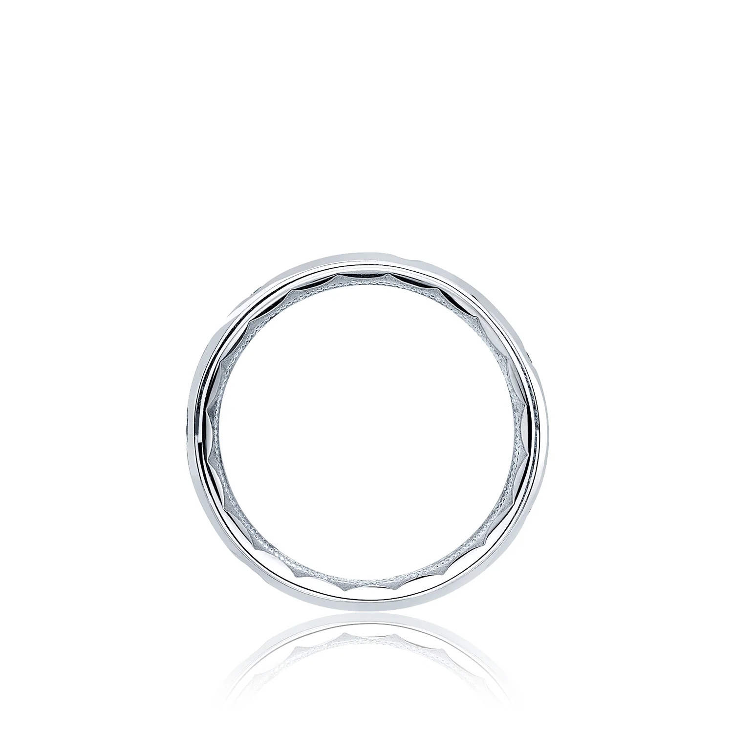 Tacori 18k White Gold  Sculpted Crescent Diamond Wedding Band (0.15 CTW) 3mm - Image 2