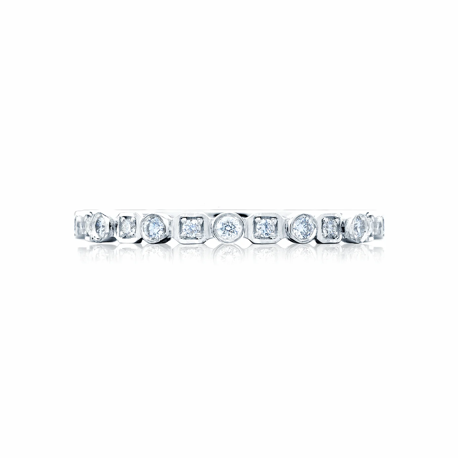 Tacori 18k White Gold Sculpted Crescent Diamond Wedding Band (0.17 CTW)