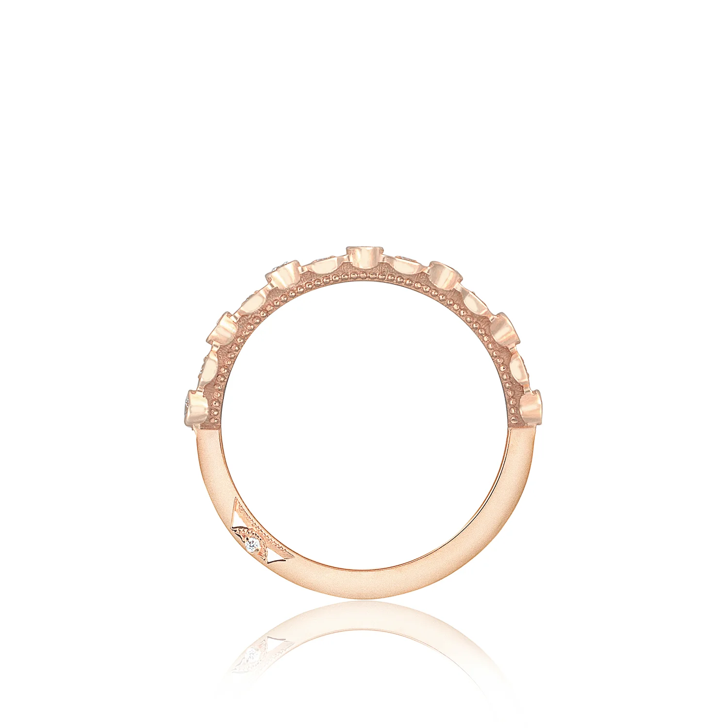 Tacori 18k Rose Gold Sculpted Crescent Diamond Wedding Band (0.17 CTW) - Image 2