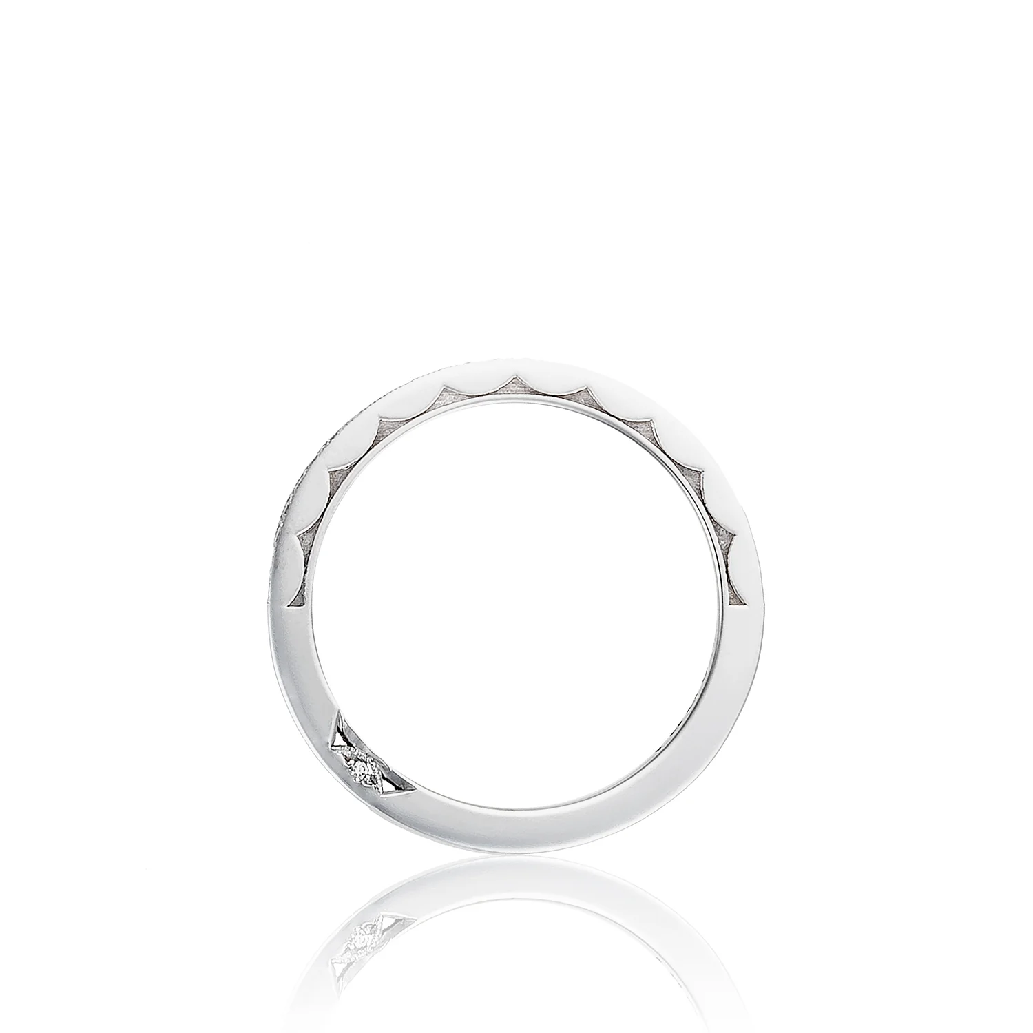 Tacori 18k White Gold Sculpted Crescent Diamond Wedding Band (0.17 CTW) - Image 2