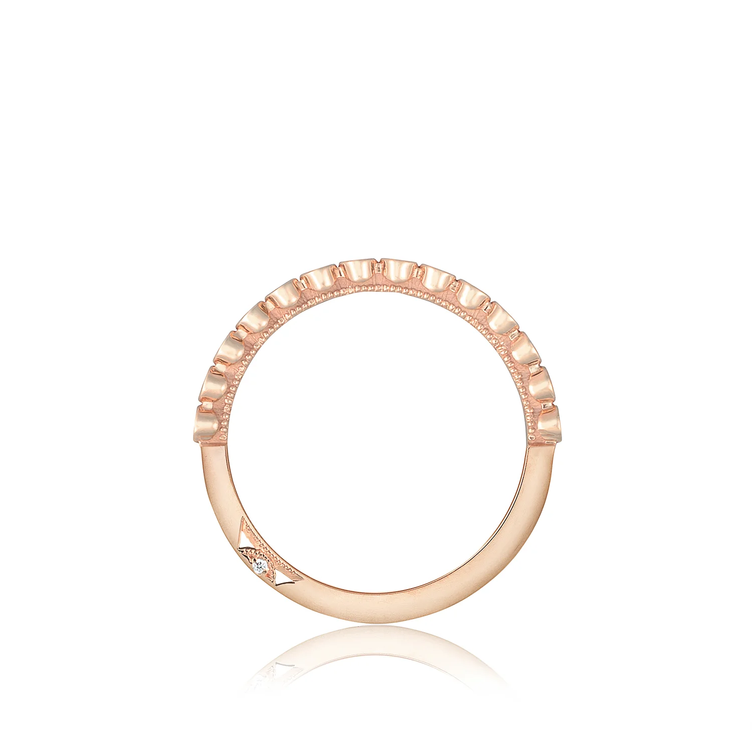 Tacori 18k Rose Gold Sculpted Crescent Diamond Wedding Band (0.2 CTW) - Image 2