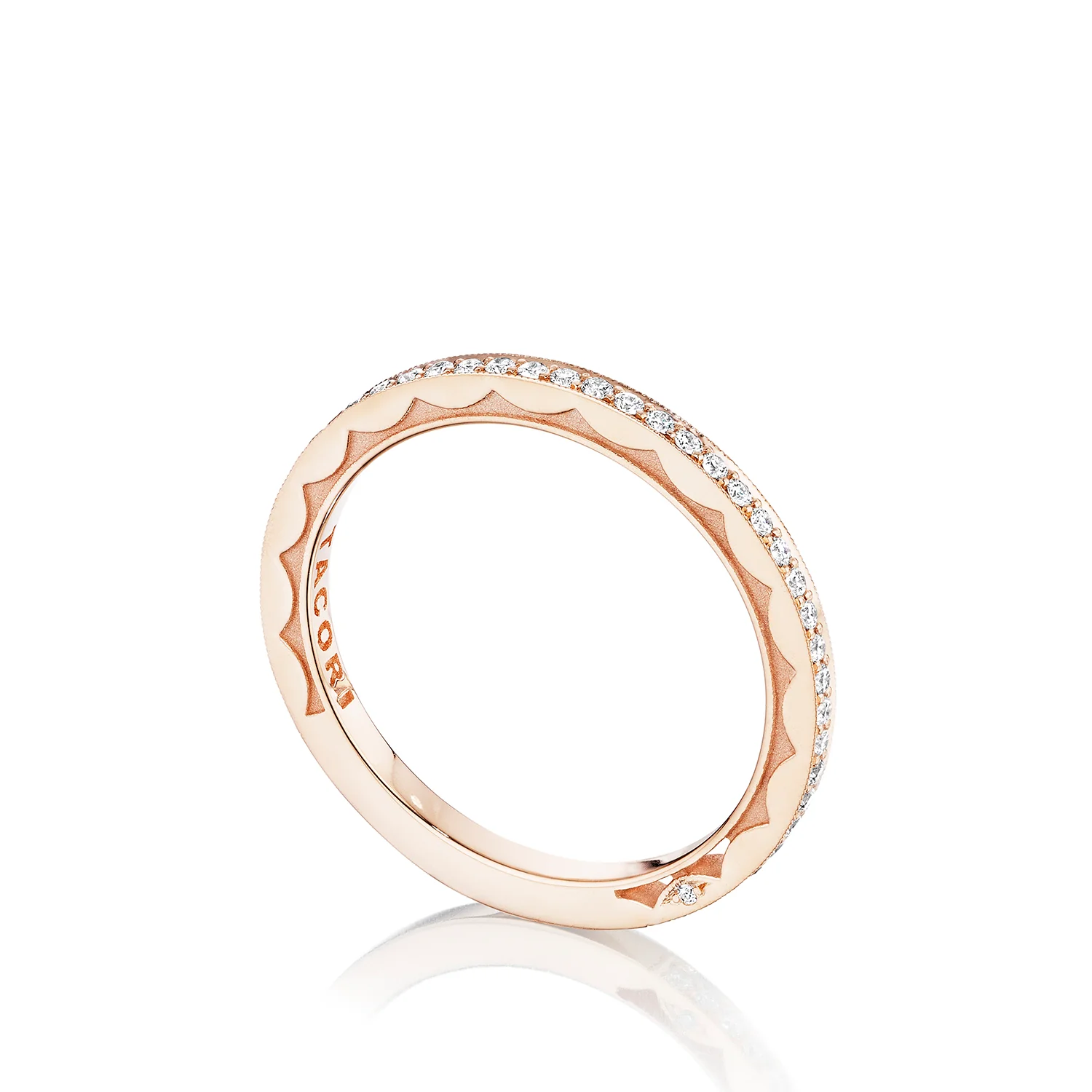Tacori 18k Rose Gold Sculpted Crescent Diamond Wedding Band (0.25 CTW) - Image 2