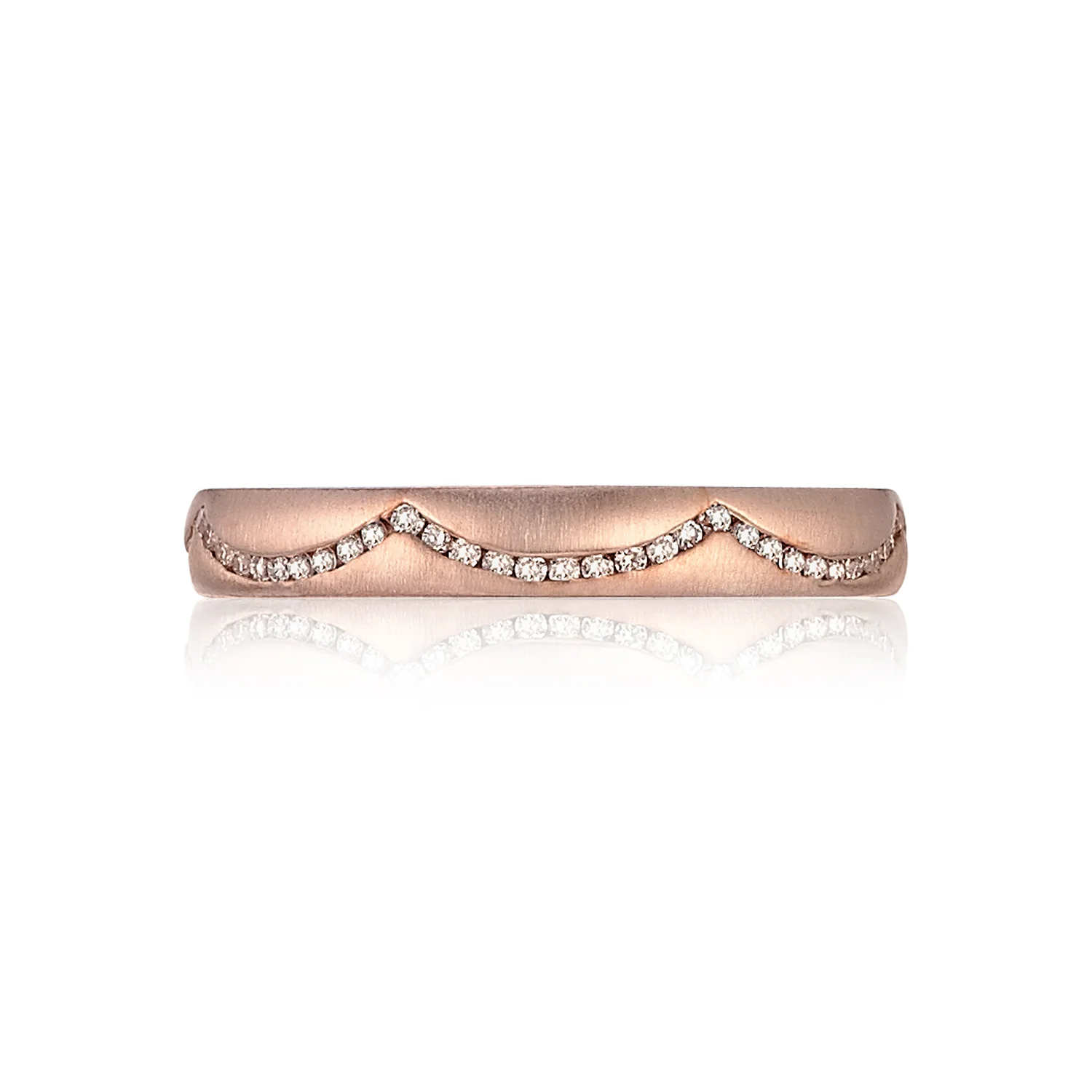 Tacori 18k Rose Gold Sculpted Crescent Diamond Wedding Band (0.25 CTW)
