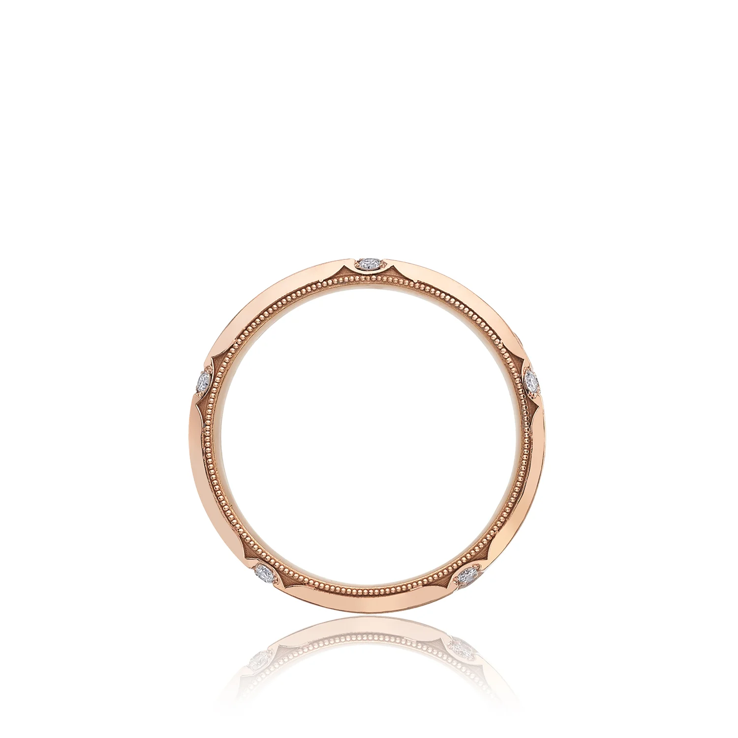 Tacori 18k Rose Gold Sculpted Crescent Diamond Wedding Band (0.3 CTW) - Image 2