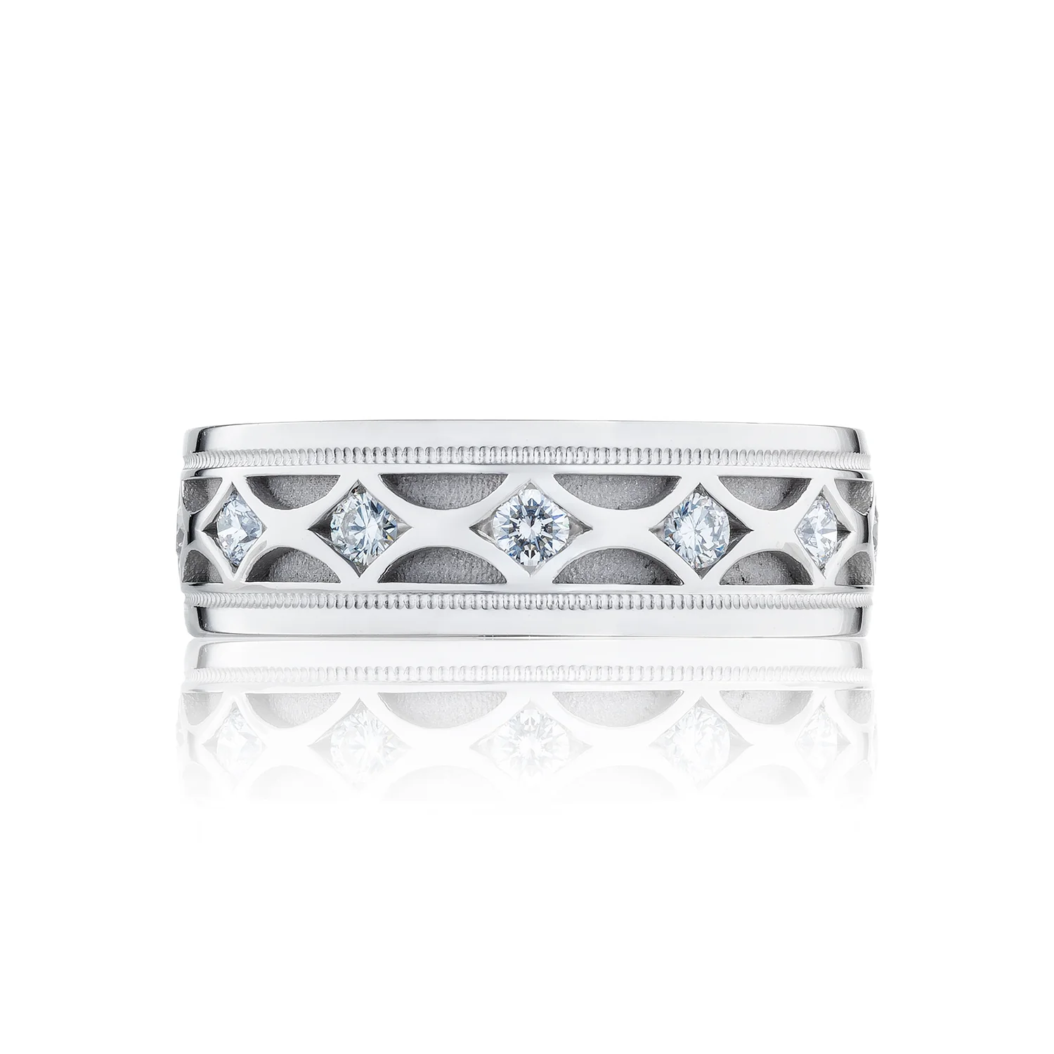 Tacori White Gold Sculpted Crescent Diamond Wedding Band (0.8 CTW)