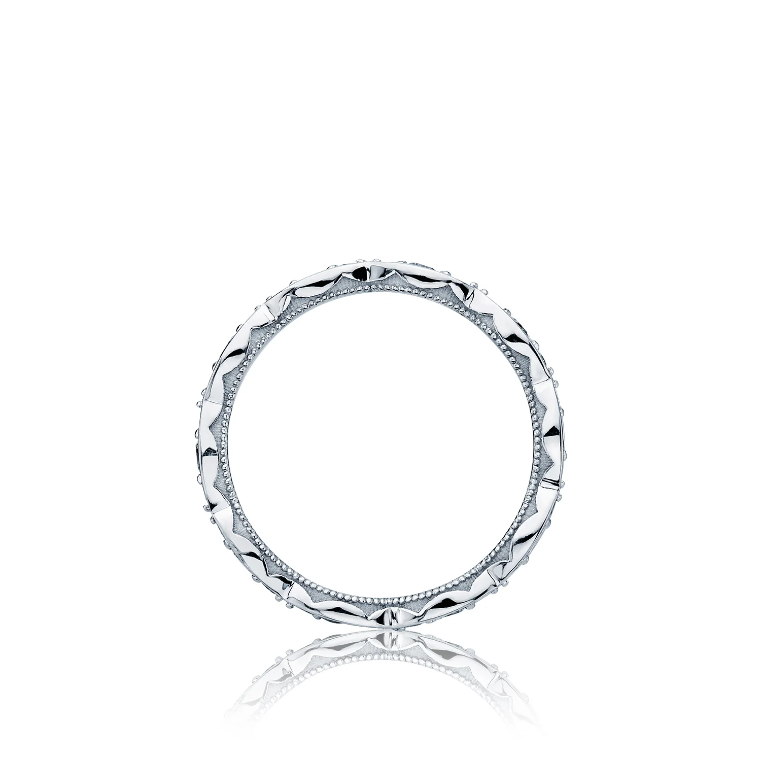 Tacori 18k White Gold Sculpted Crescent Diamond Eternity Wedding Band (0.9 CTW) - Image 2
