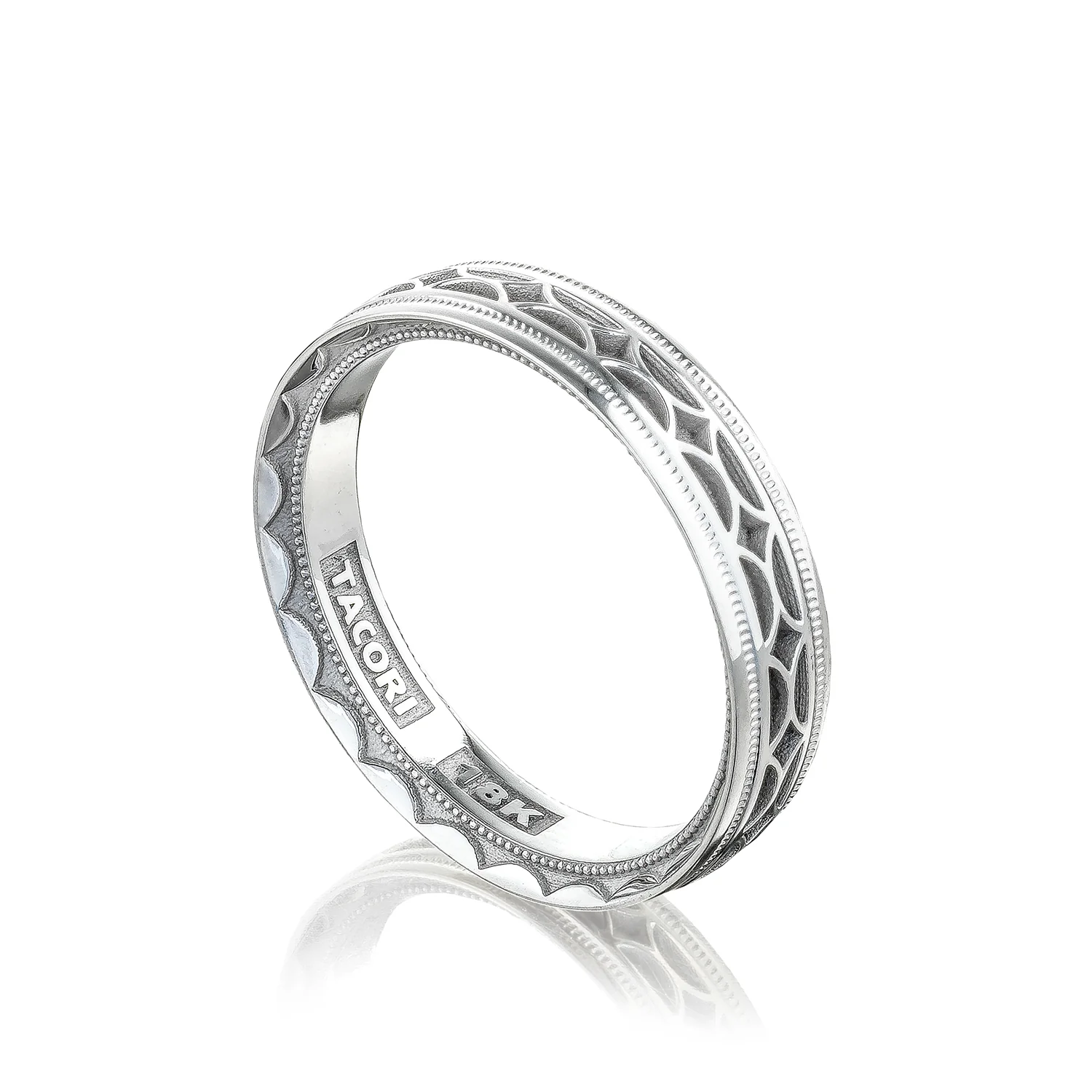 Tacori 18k White Gold 5mm Sculpted Crescent Wedding Band - Image 3