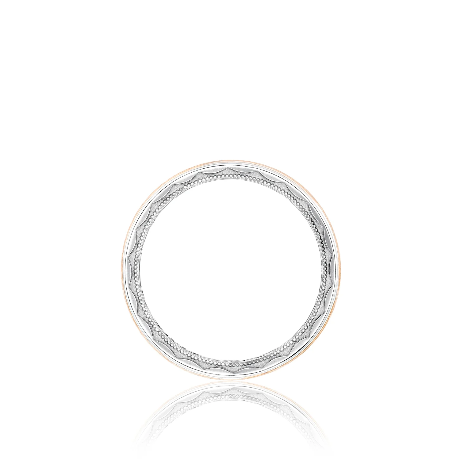 Tacori White & Rose Gold Sculpted Crescent Wedding Band - Image 2