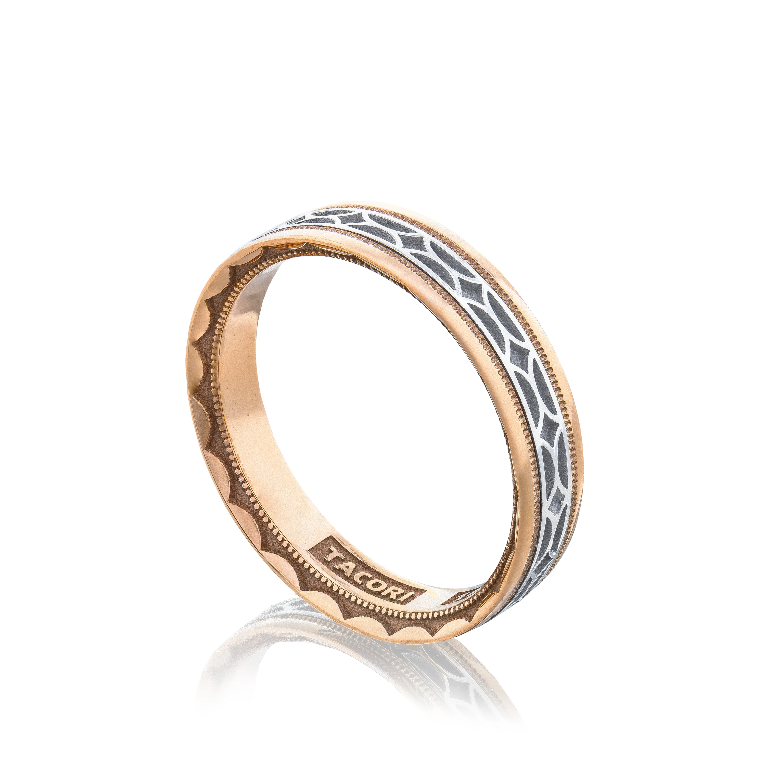 Tacori Sculpted Crescent Wedding Band 18k White & Rose Gold - Image 3