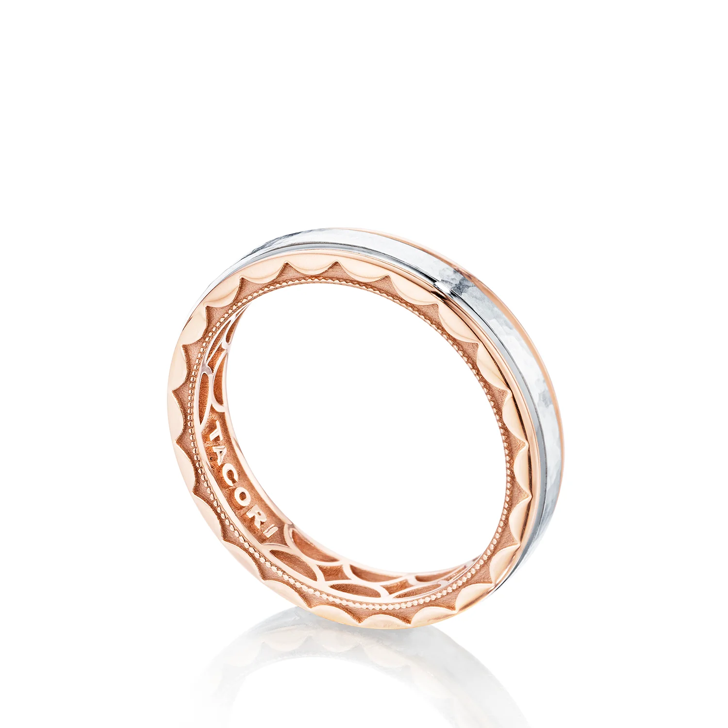 Tacori Sculpted Crescent Wedding Band 18k White & Yellow Gold 5mm - Image 3