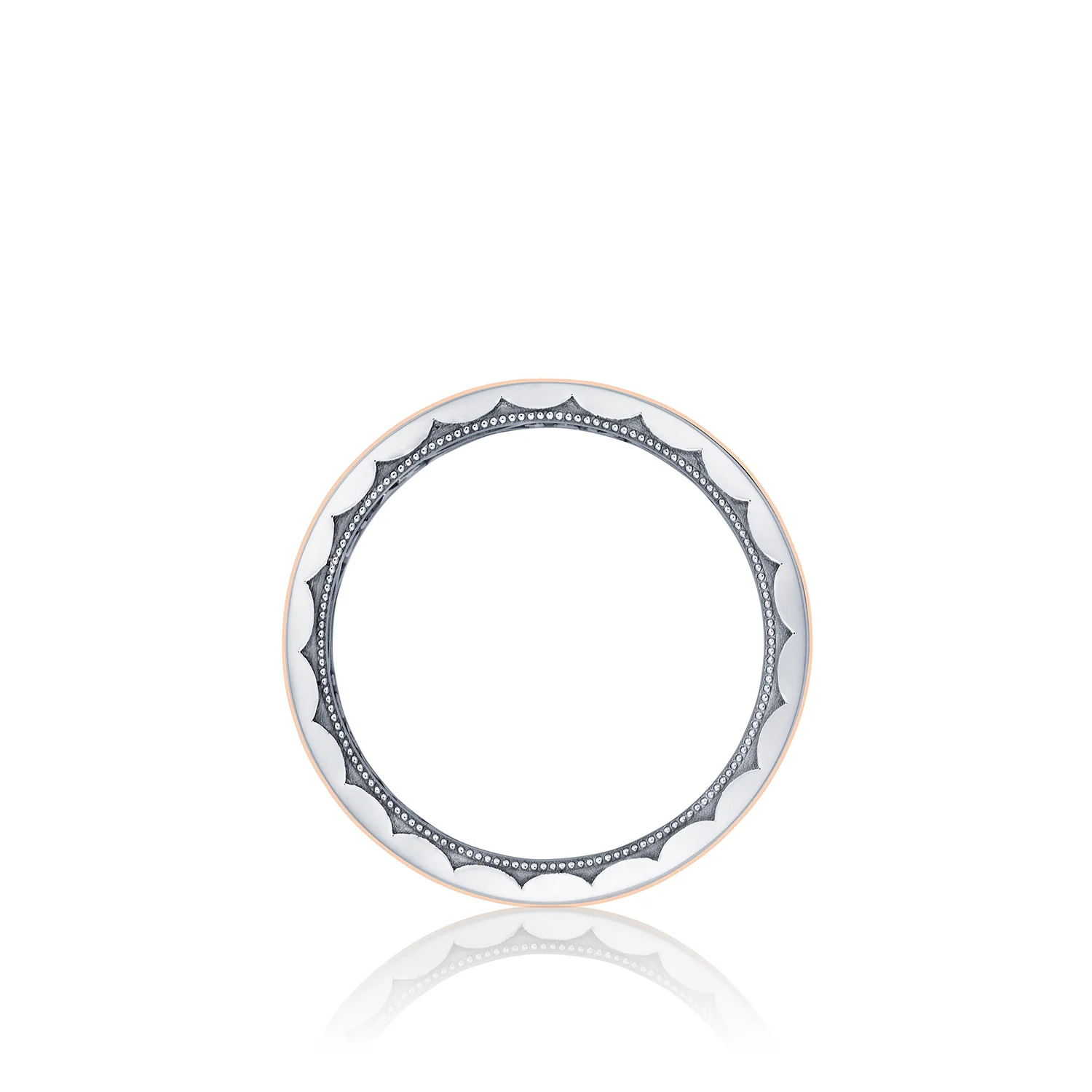 Tacori Sculpted Crescent Wedding Band Platinum & 18k Rose Gold 6mm - Image 2