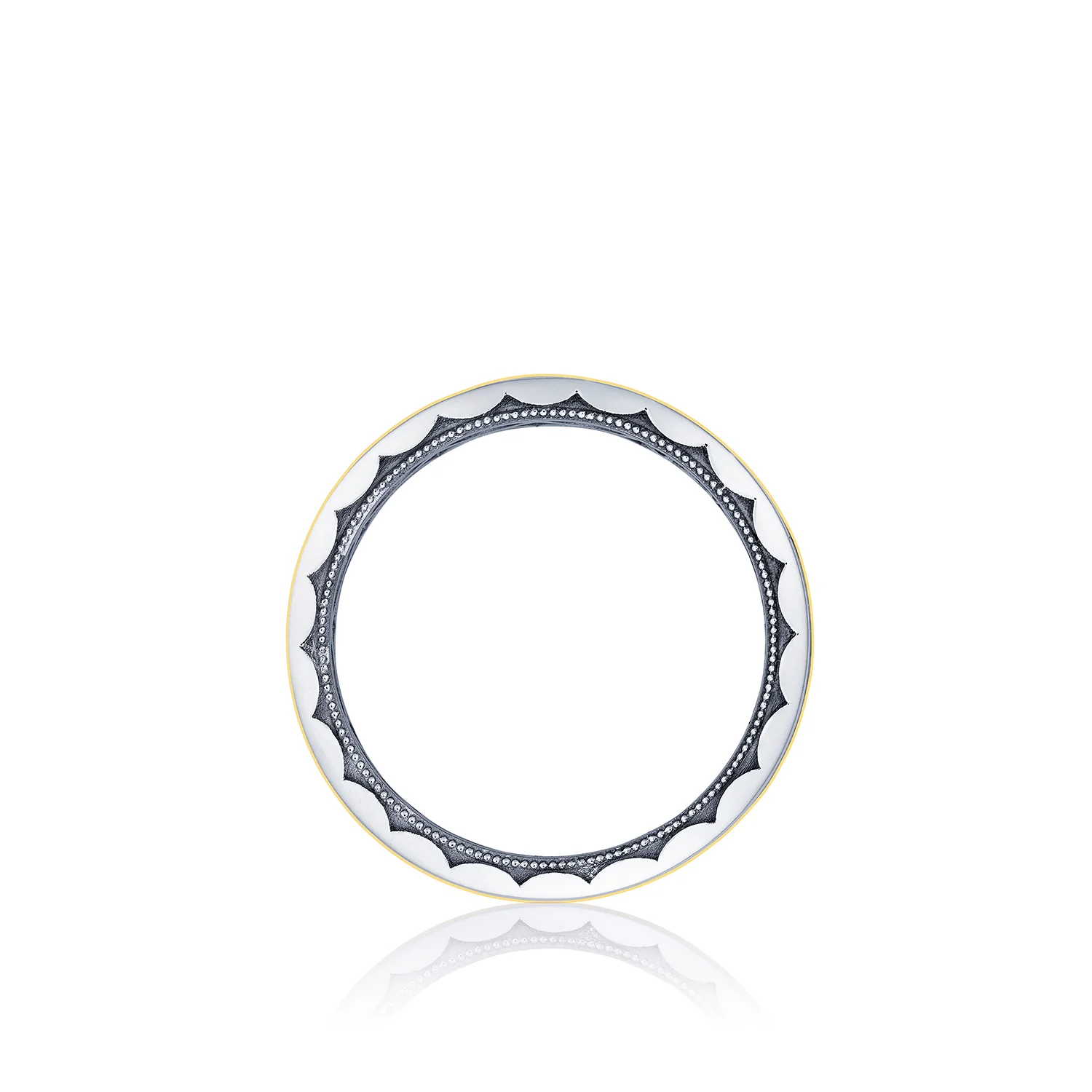 Tacori Sculpted Crescent Wedding Band Platinum & 18k Yellow Gold 6mm - Image 2