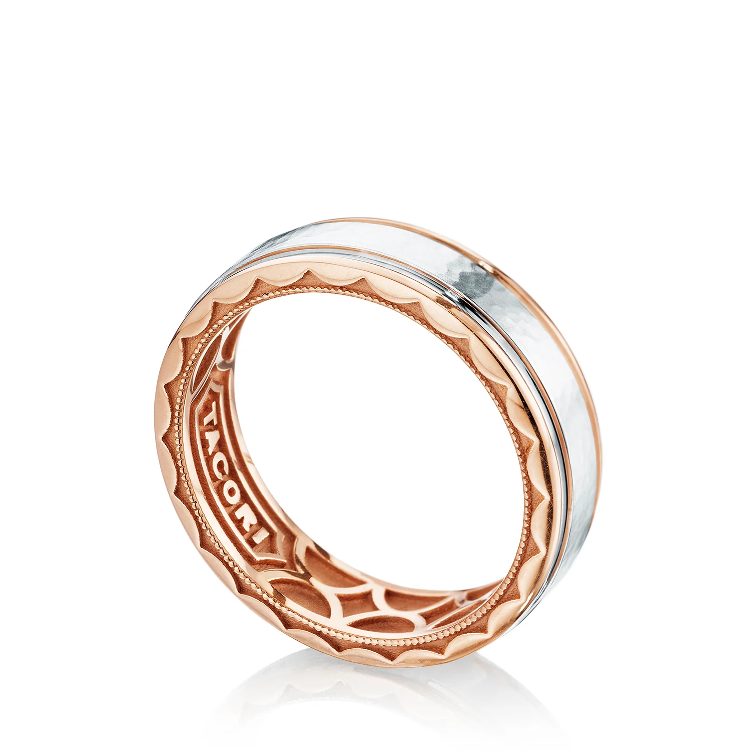 Tacori Sculpted Crescent Wedding Band 18k White & Rose Gold 7mm - Image 3