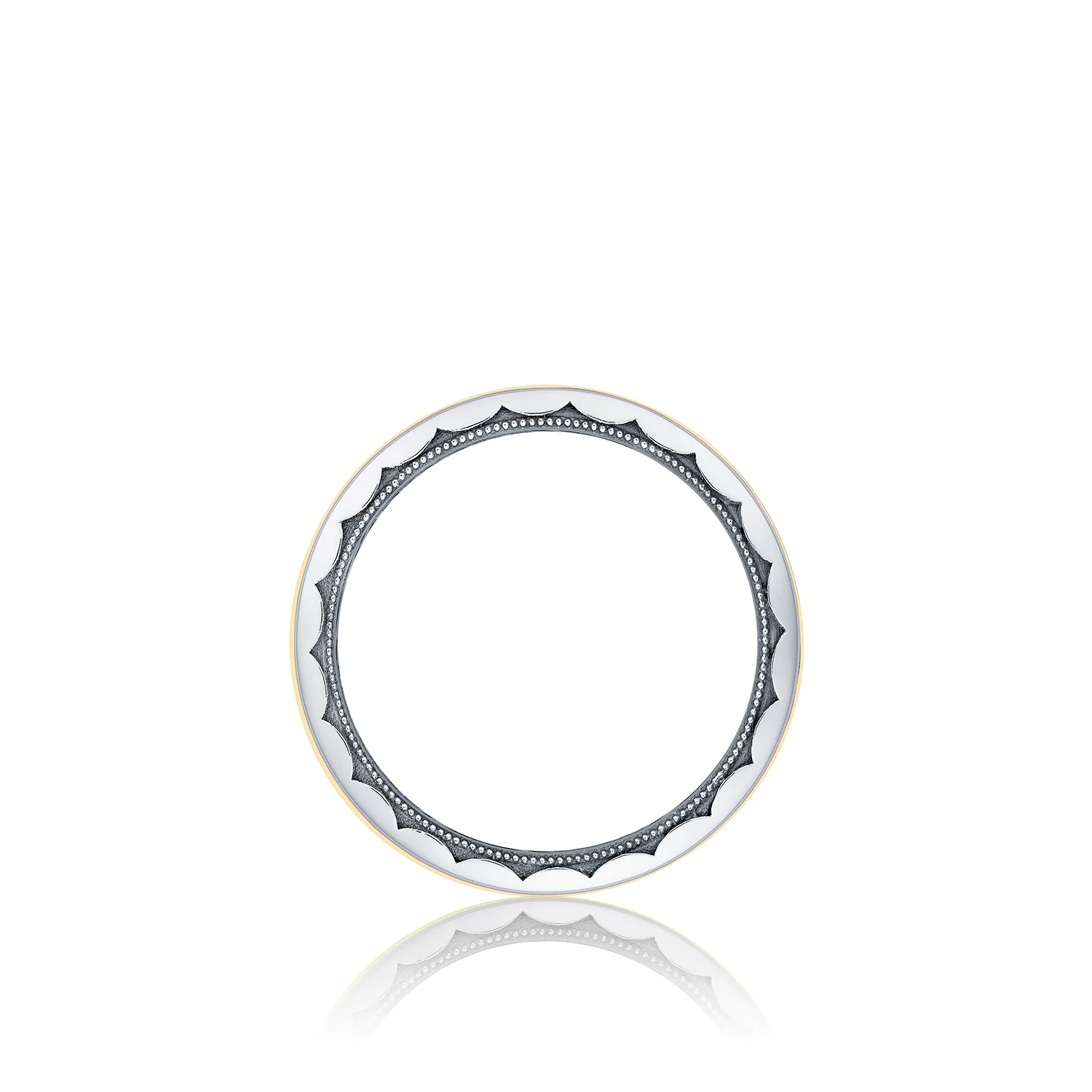 Tacori Sculpted Crescent Wedding Band Platinum & 18k Yellow Gold 7mm - Image 2