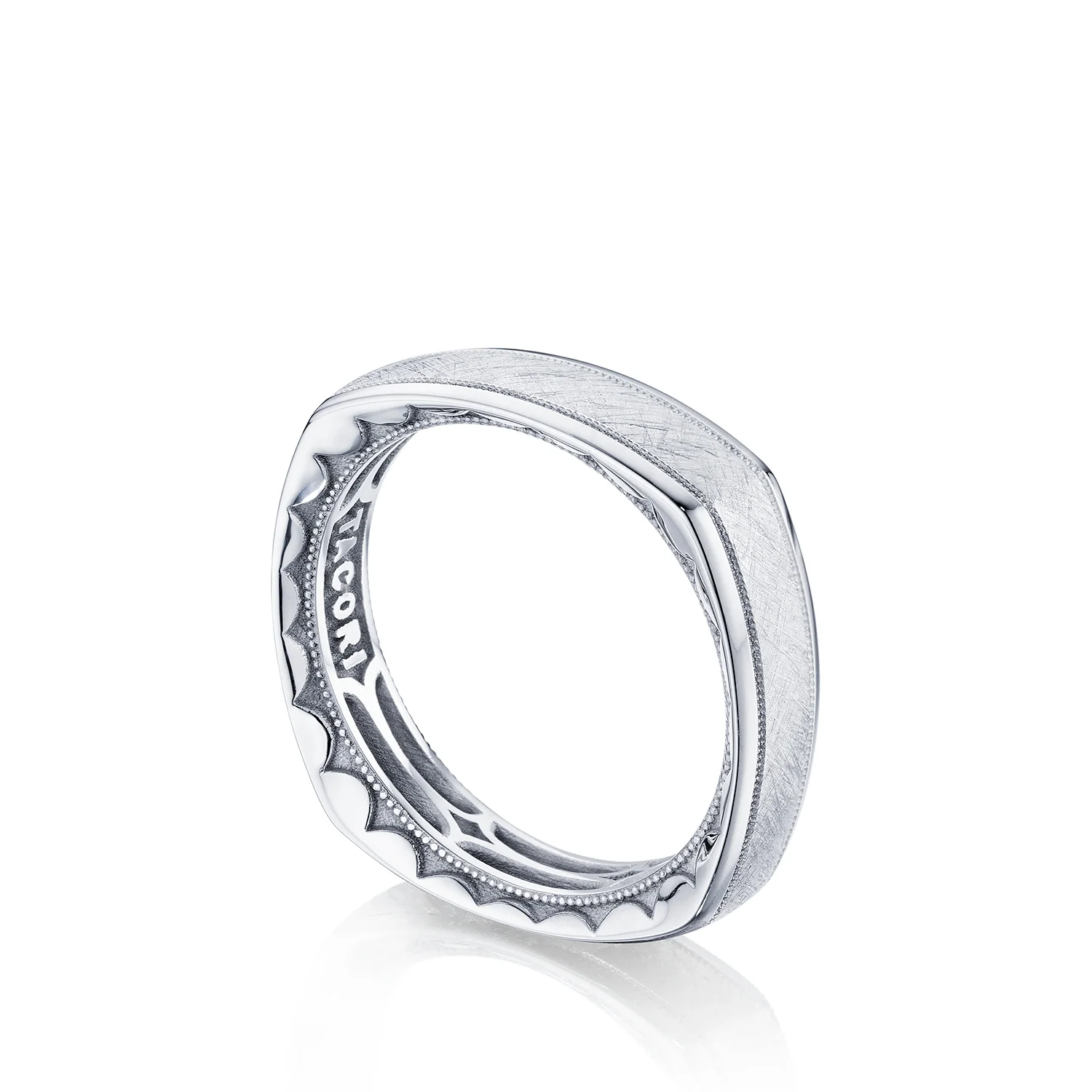 Tacori Sculpted Crescent Wedding Band 18k White Gold 6mm - Image 3