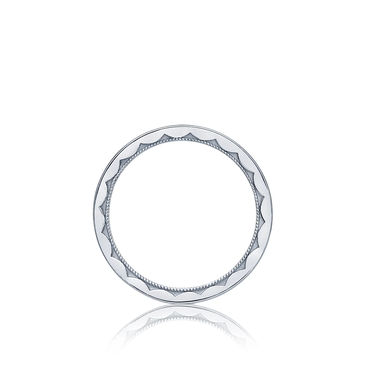 Tacori 18k White Gold Sculpted Crescent Wedding Band 1.5mm - Image 2