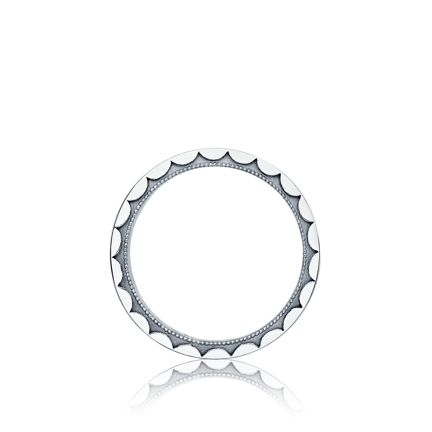 Tacori 18k White Gold Sculpted Crescent Wedding Band 7mm - Image 2