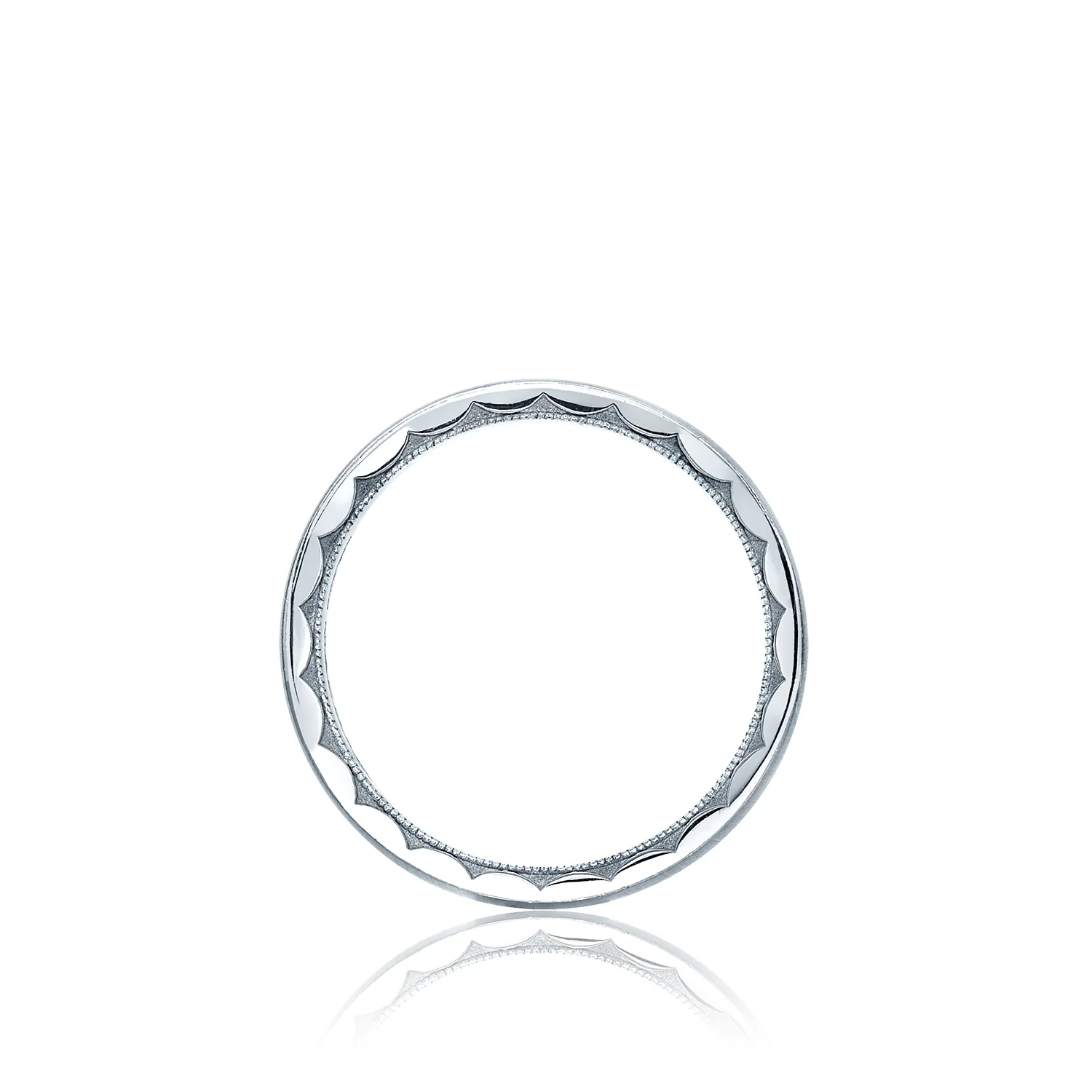 Tacori 18k White Gold Sculpted Crescent Wedding Band 6mm - Image 2