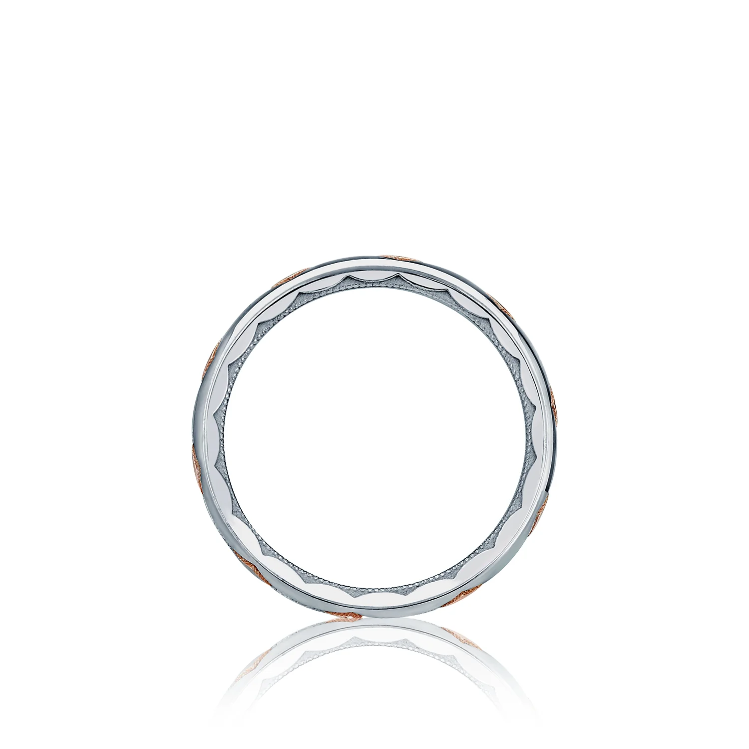 Tacori 18k White & Rose Gold Sculpted Crescent Wedding Band 3mm - Image 2