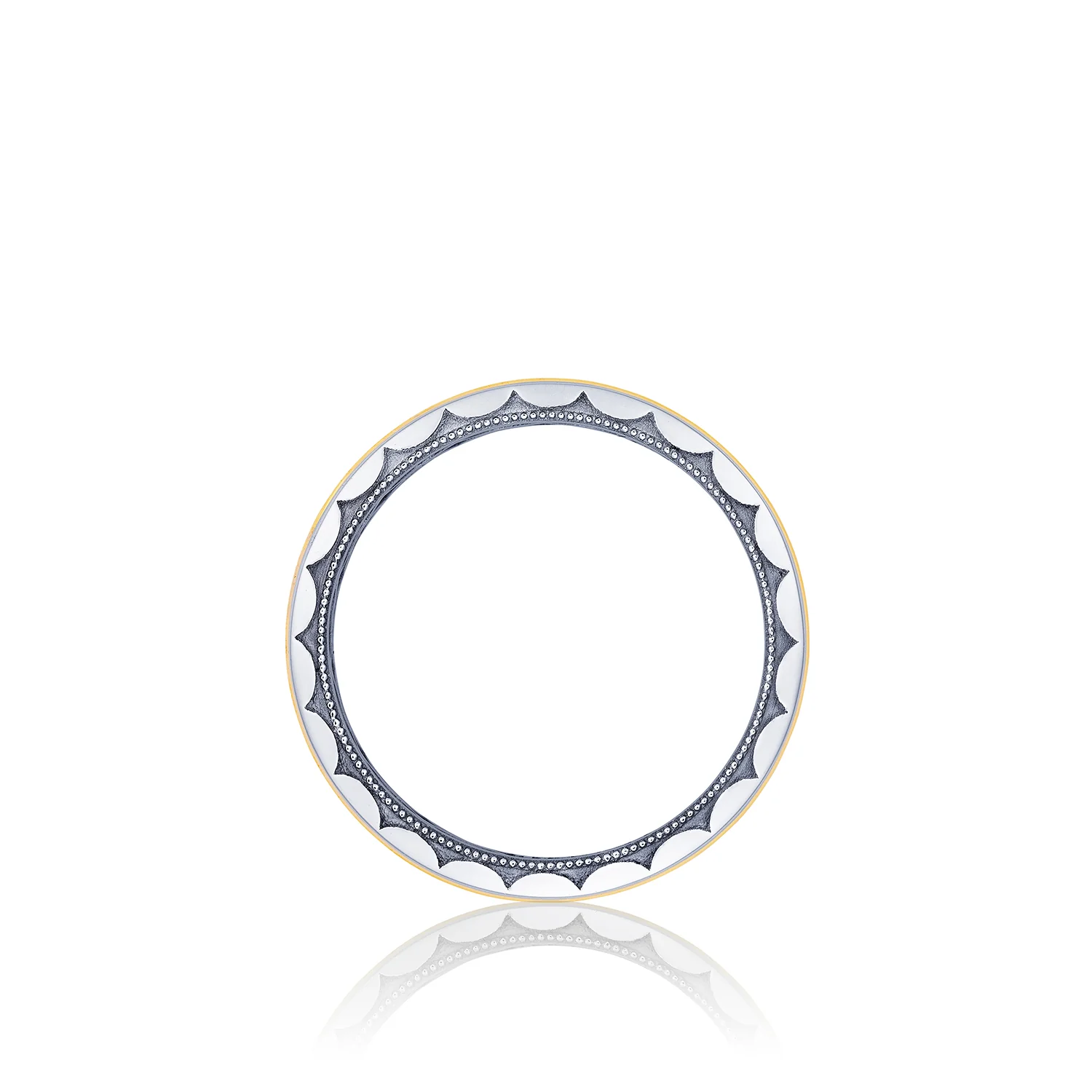 Tacori Sculpted Crescent Wedding Band Platinum & 18k Yellow Gold 5mm - Image 2