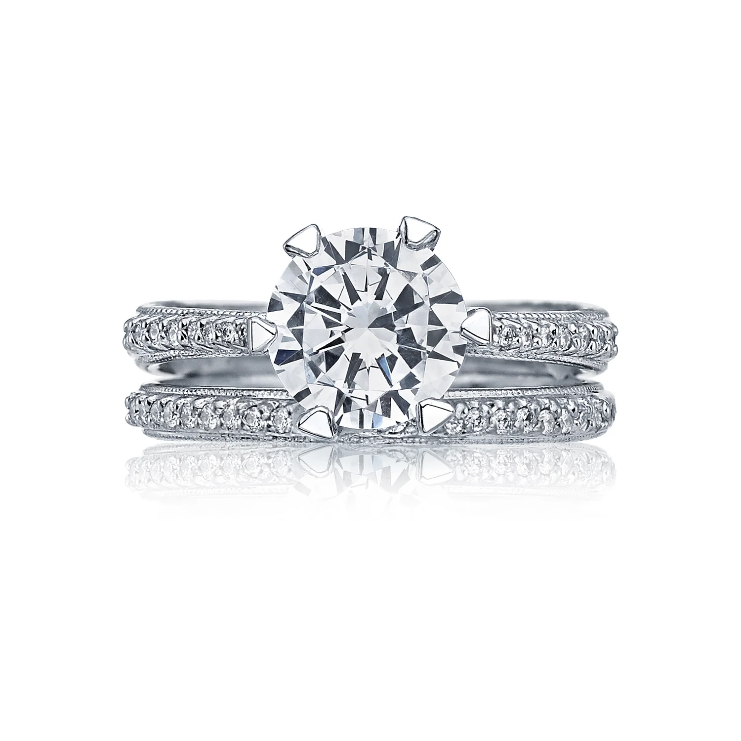 Tacori 18k White Gold Simply Tacori Diamond Wedding Band (0.09 CTW) - Image 3